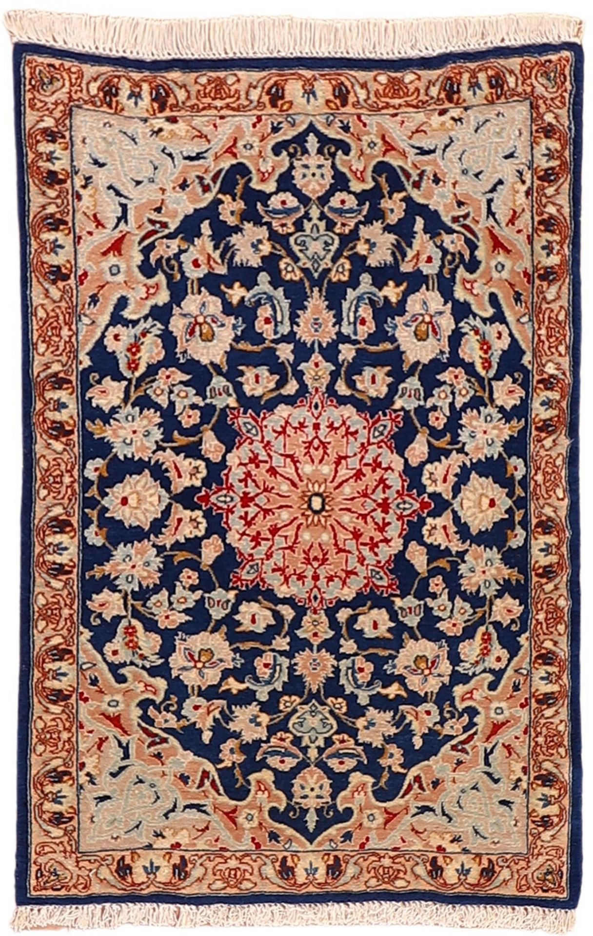 Wool & Silk Isfahan Persian Rug 58 × 85 cm, hand-knotted