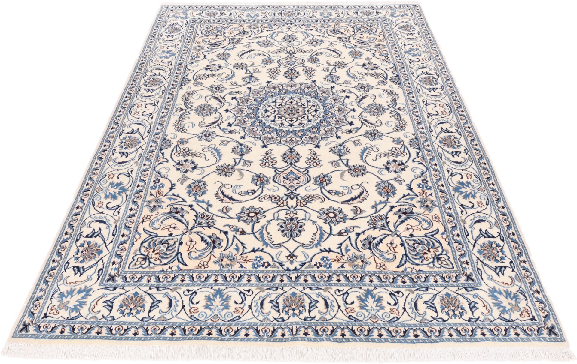 Alternative view of Hand-Knotted Nain Persian Rug, 200 × 295 cm, Wool & Silk