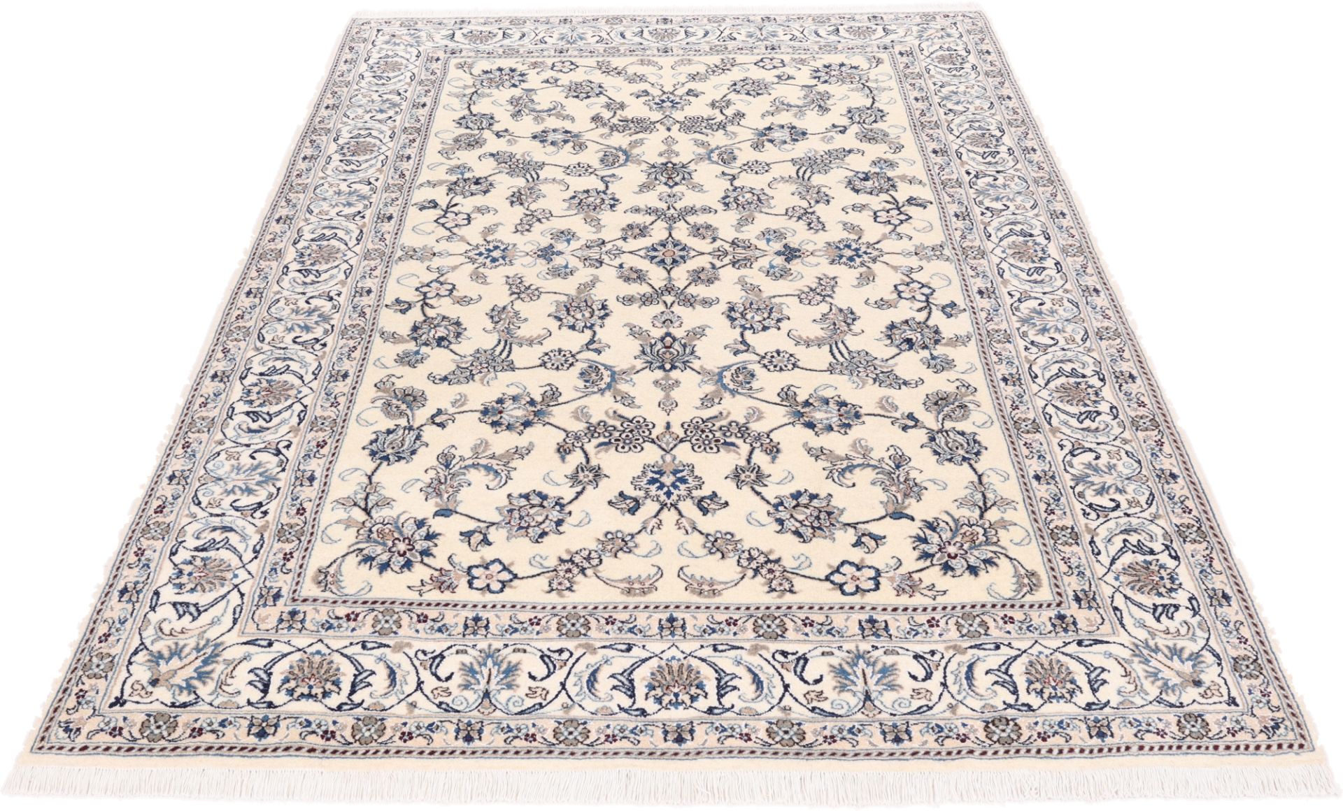 Alternative view of Wool & Silk Nain Persian Rug 200 × 298 cm, hand-knotted