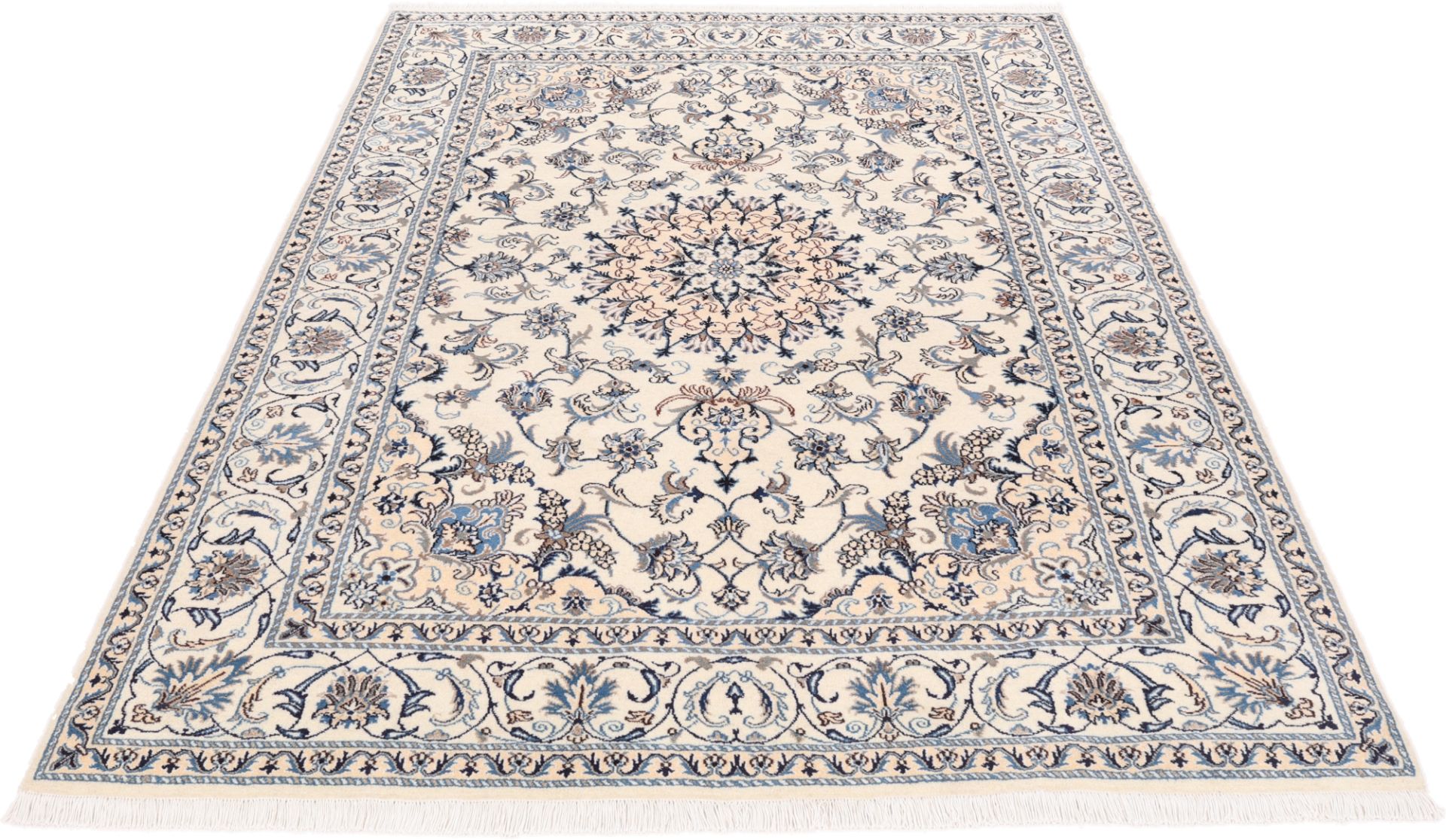 Alternative view of Nain Persian Rug 200 × 294 cm in Wool & Silk, hand-knotted