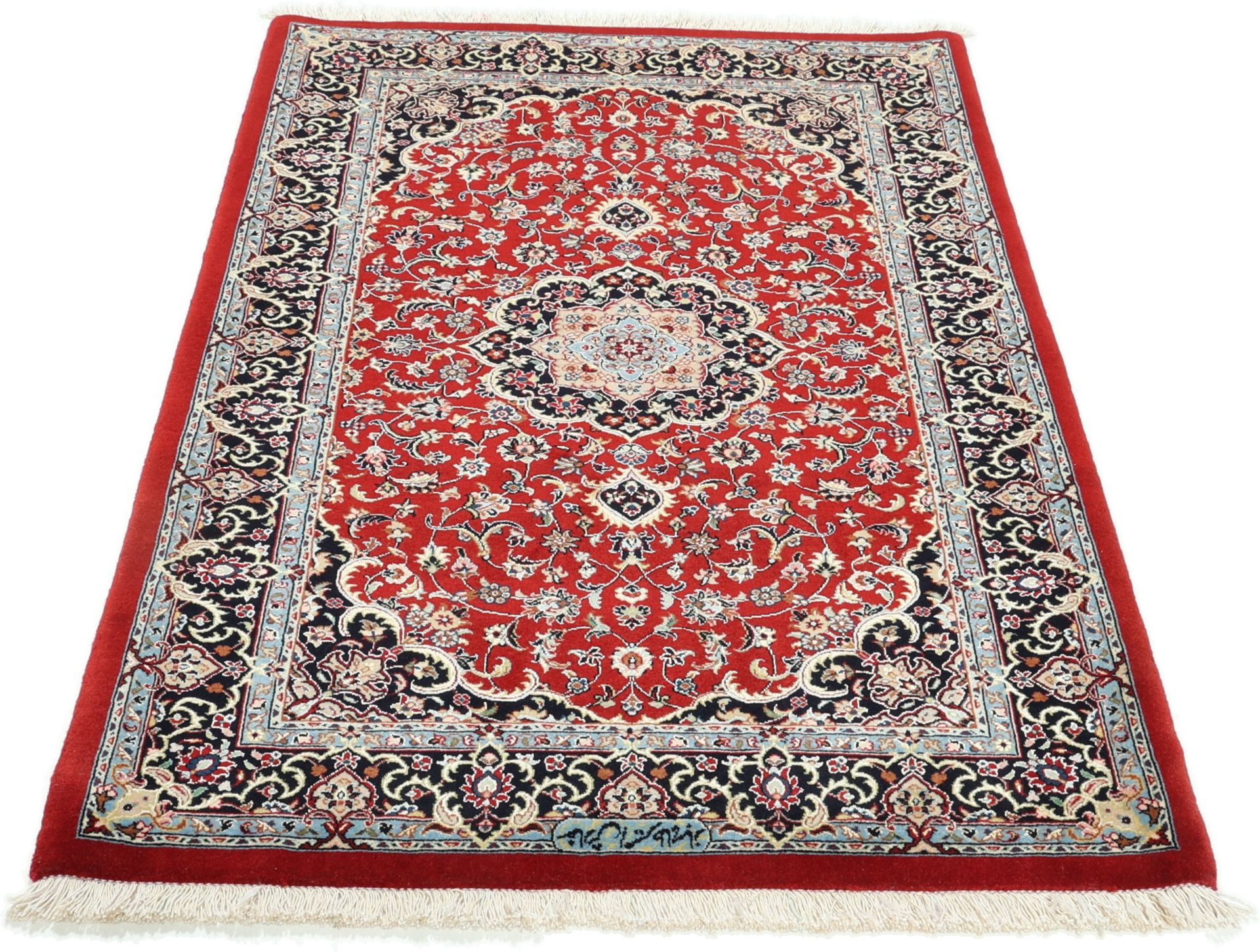Alternative view of Isfahan Persian Rug 82 × 128 cm in Wool & Silk, hand-knotted
