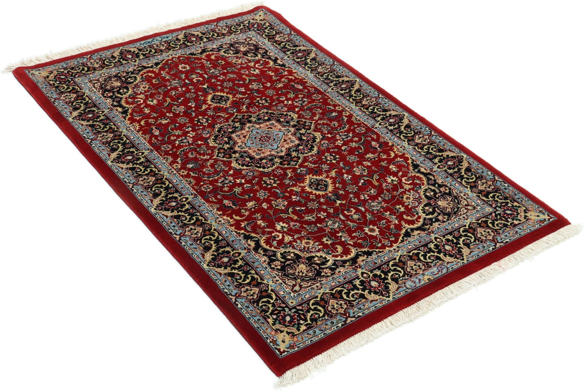 Isfahan Persian Rug 82 × 128 cm in Wool & Silk, hand-knotted - Image 4