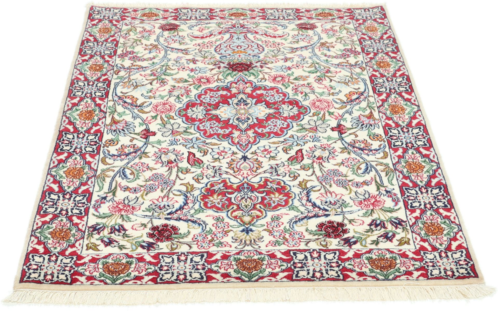Alternative view of Isfahan Persian Rug 83 × 117 cm in Wool & Silk, hand-knotted