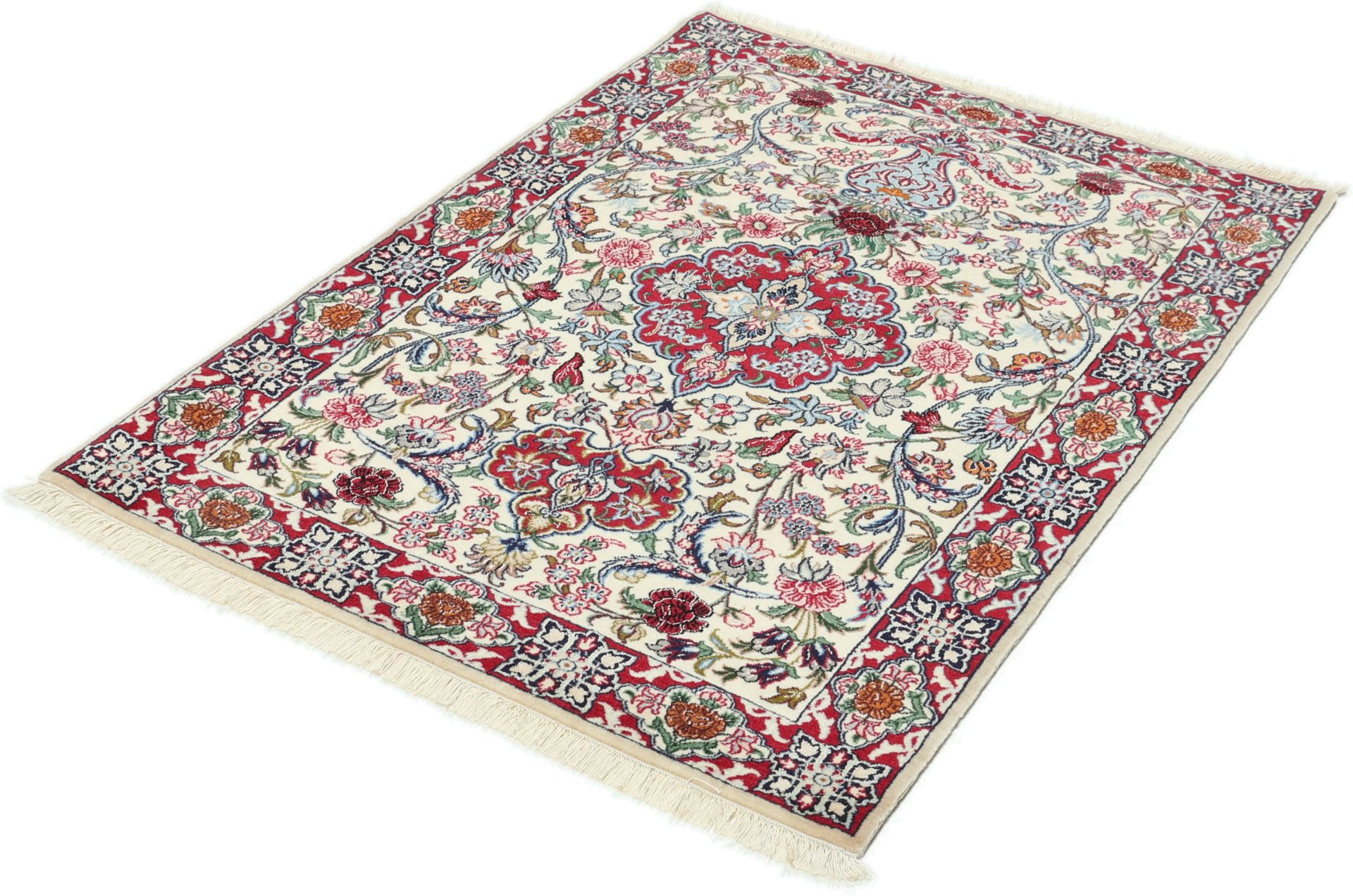Isfahan Persian Rug 83 × 117 cm in Wool & Silk, hand-knotted - Image 3
