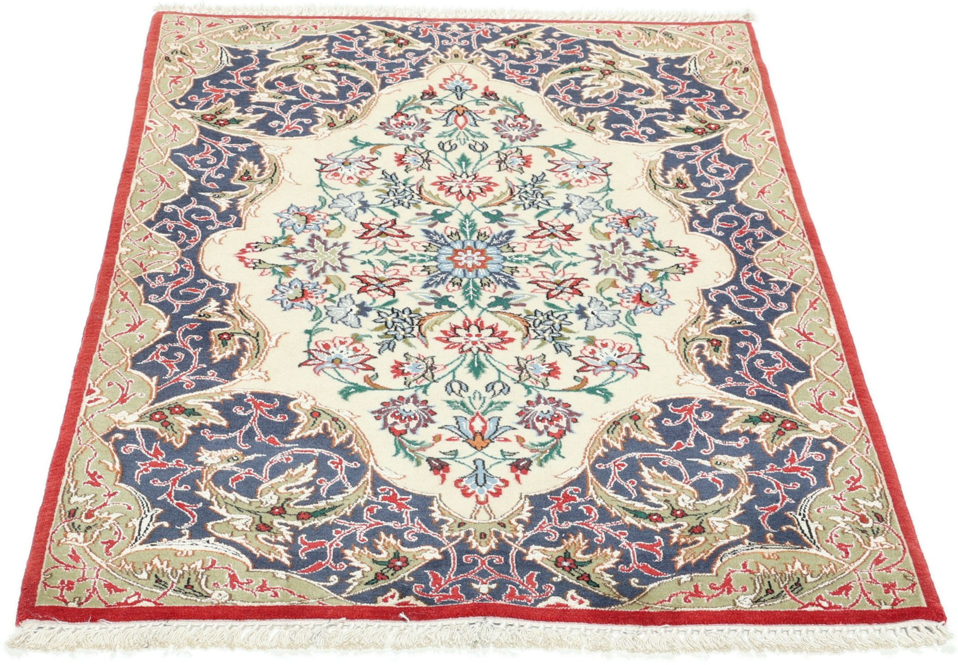Alternative view of Hand-Knotted Isfahan Persian Rug, 71 × 103 cm, Silk