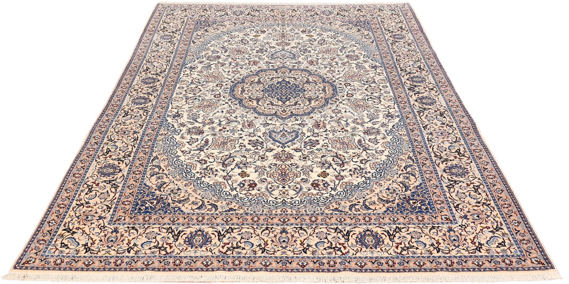 Alternative view of Hand-Knotted Nain Persian Rug, 204 × 321 cm, Wool & Silk