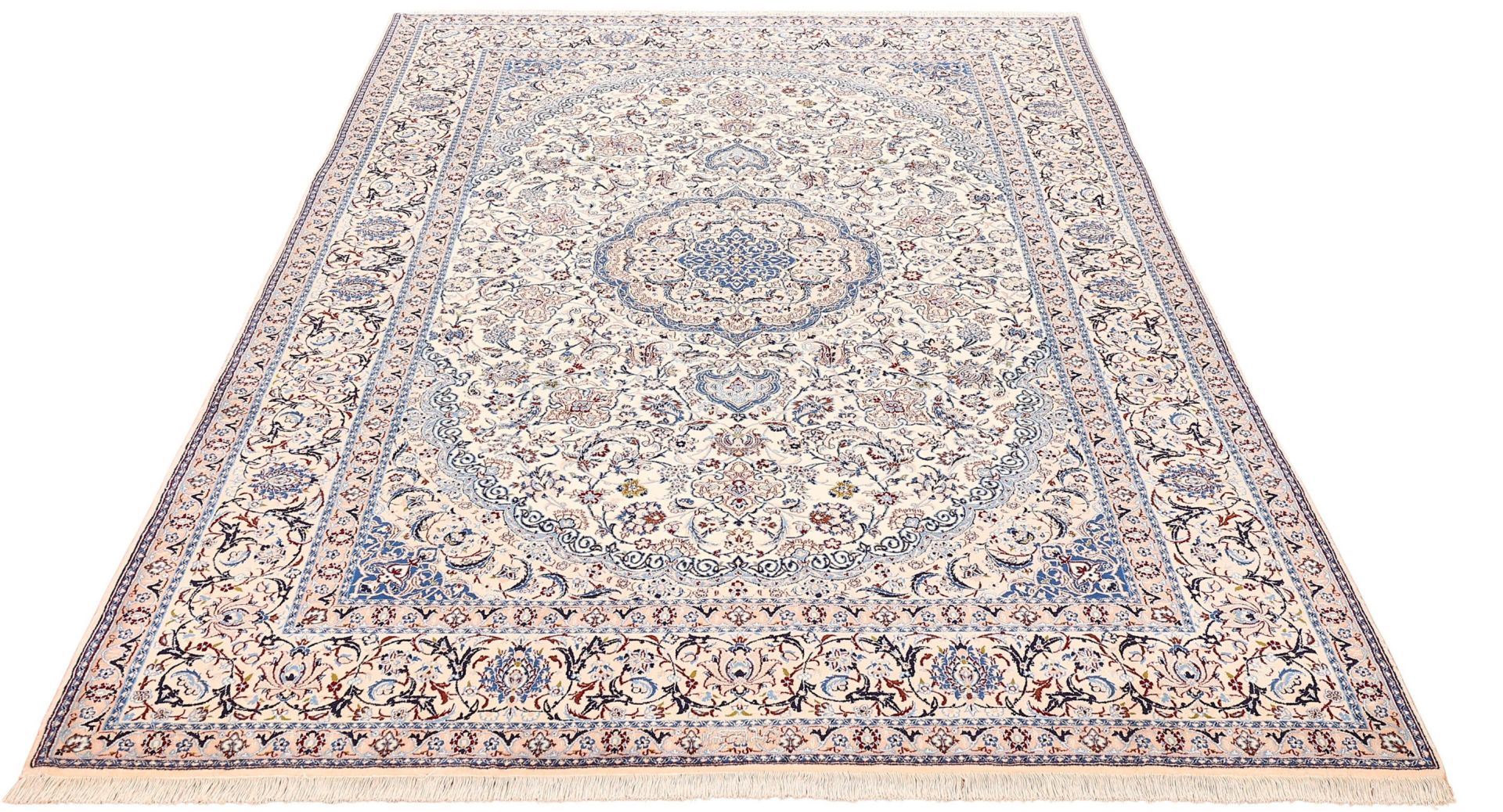 Hand-Knotted Nain Persian Rug, 204 × 321 cm, Wool & Silk - Image 4