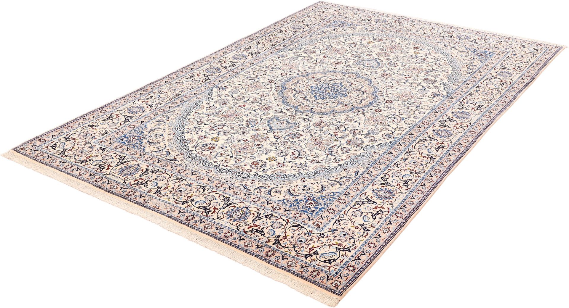 Hand-Knotted Nain Persian Rug, 204 × 321 cm, Wool & Silk - Image 5