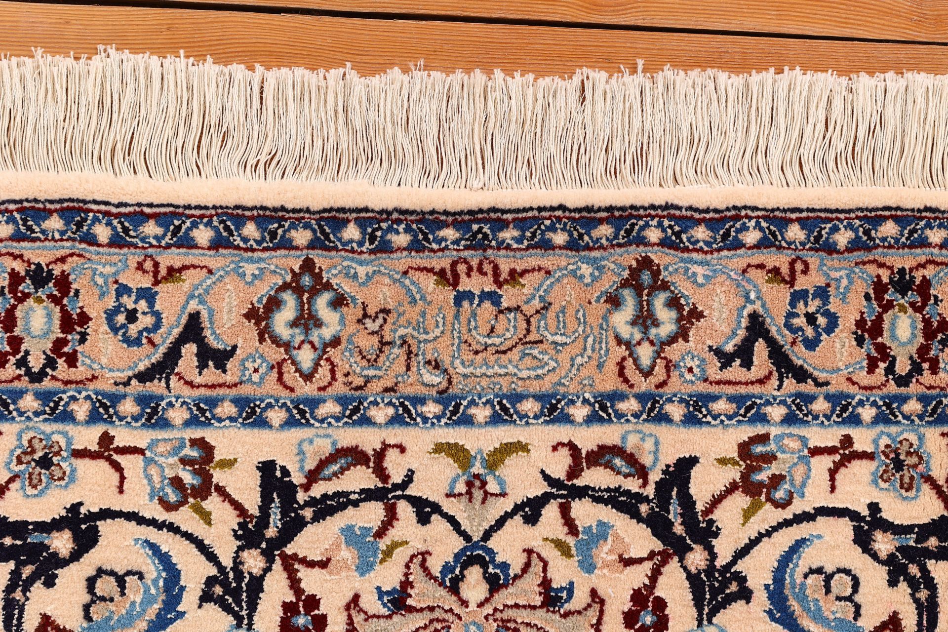 Hand-Knotted Nain Persian Rug, 204 × 321 cm, Wool & Silk - Image 6
