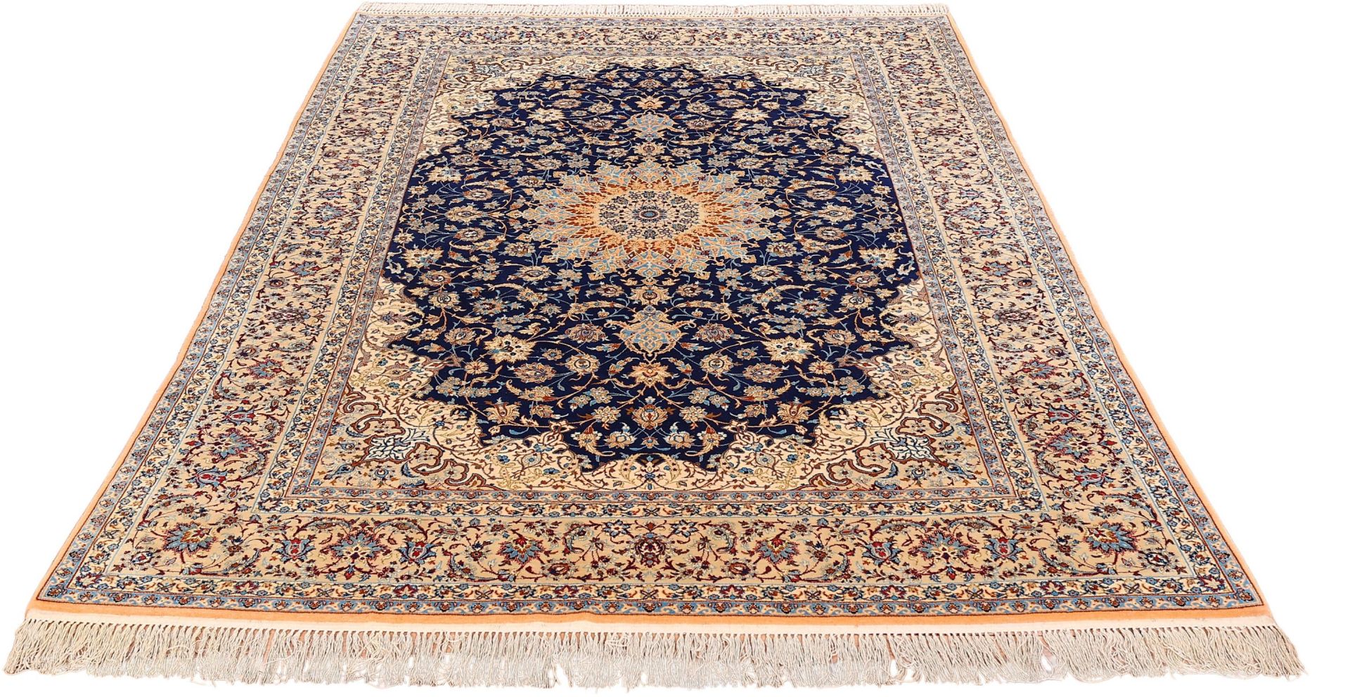 Alternative view of Hand-Knotted Isfahan Persian Rug, 199 × 300 cm, Wool & Silk
