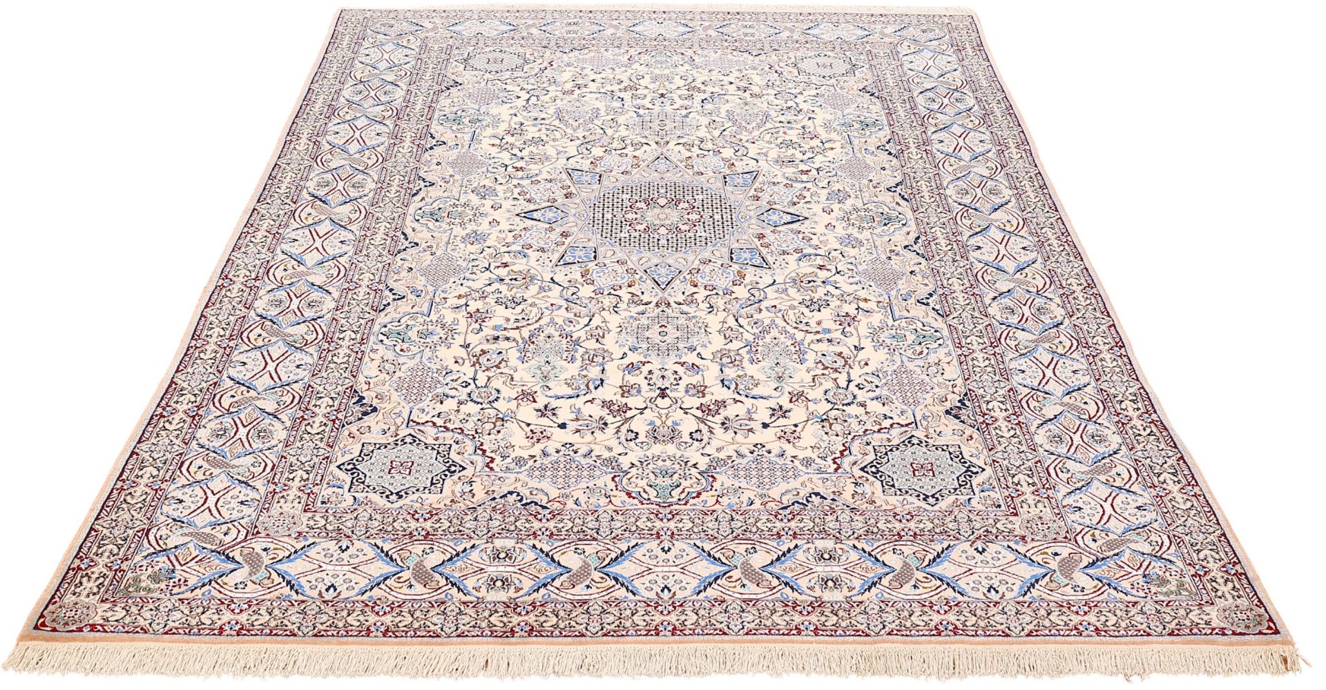 Wool & Silk Nain Persian Rug 200 × 303 cm, hand-knotted - Image 4