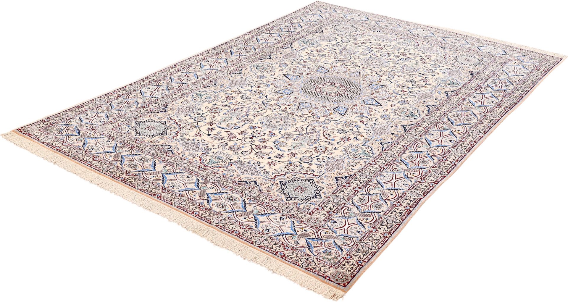 Wool & Silk Nain Persian Rug 200 × 303 cm, hand-knotted - Image 5