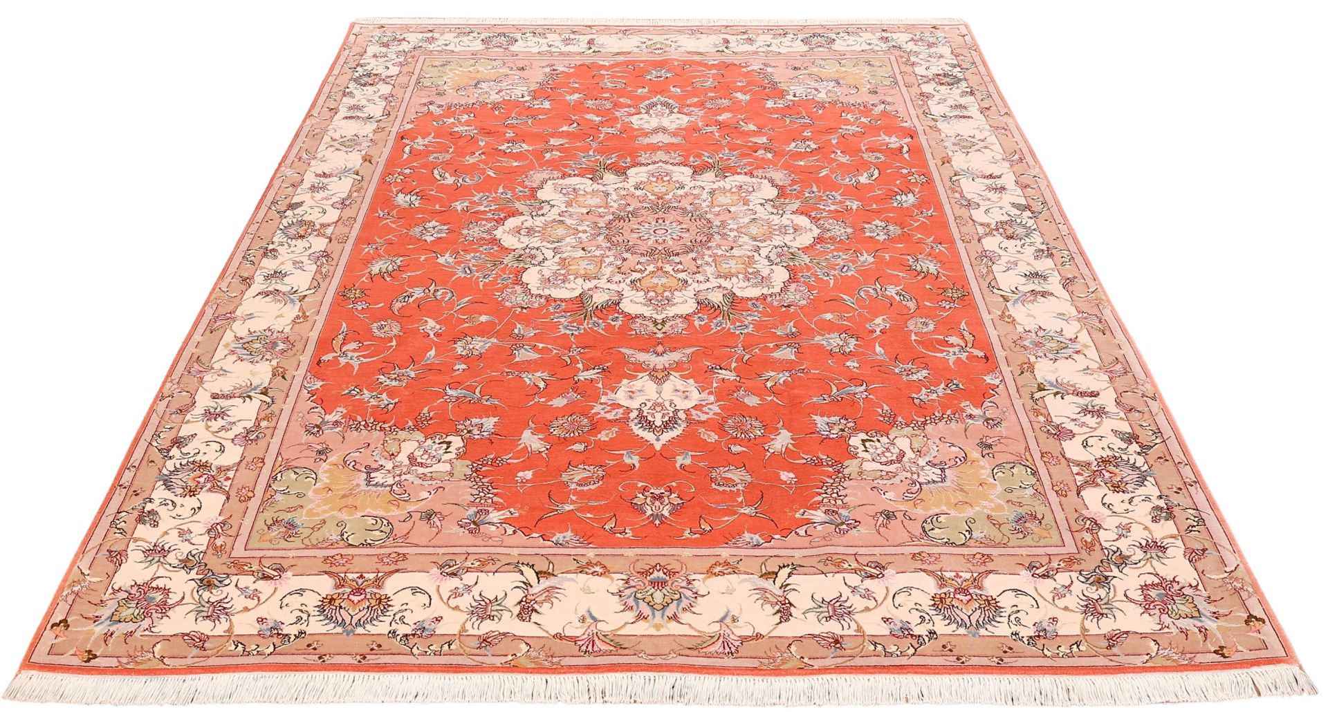 Alternative view of Hand-Knotted Tabriz Persian Rug, 205 × 302 cm, Wool & Silk
