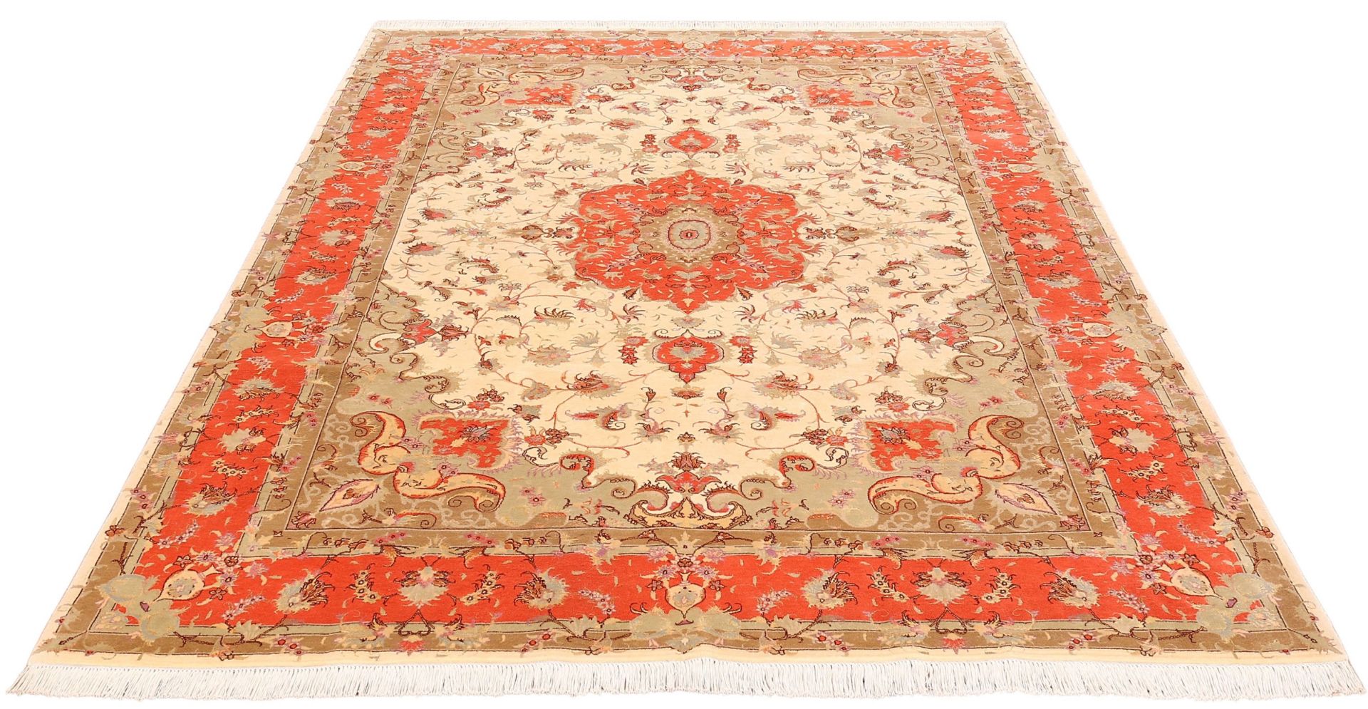 Alternative view of Tabriz Persian Rug 205 × 300 cm in Wool & Silk, hand-knotted