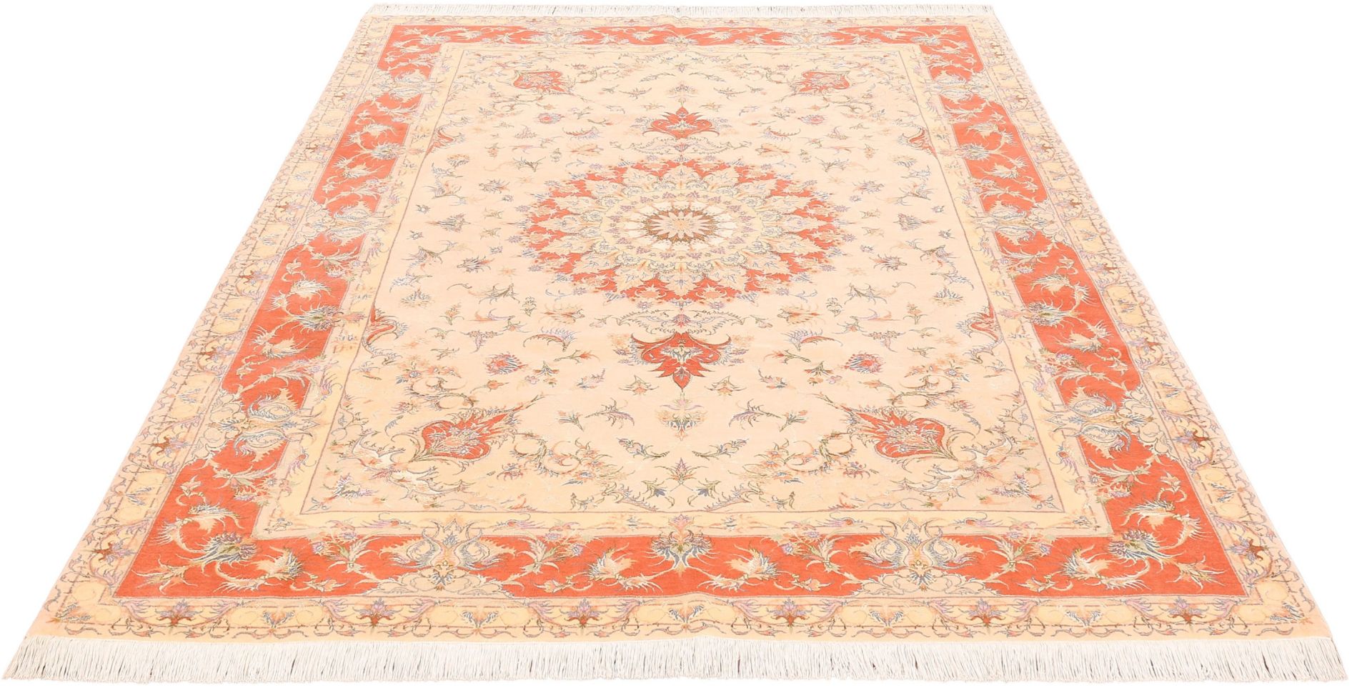 Alternative view of Hand-Knotted Tabriz Persian Rug, 205 × 298 cm, Wool & Silk