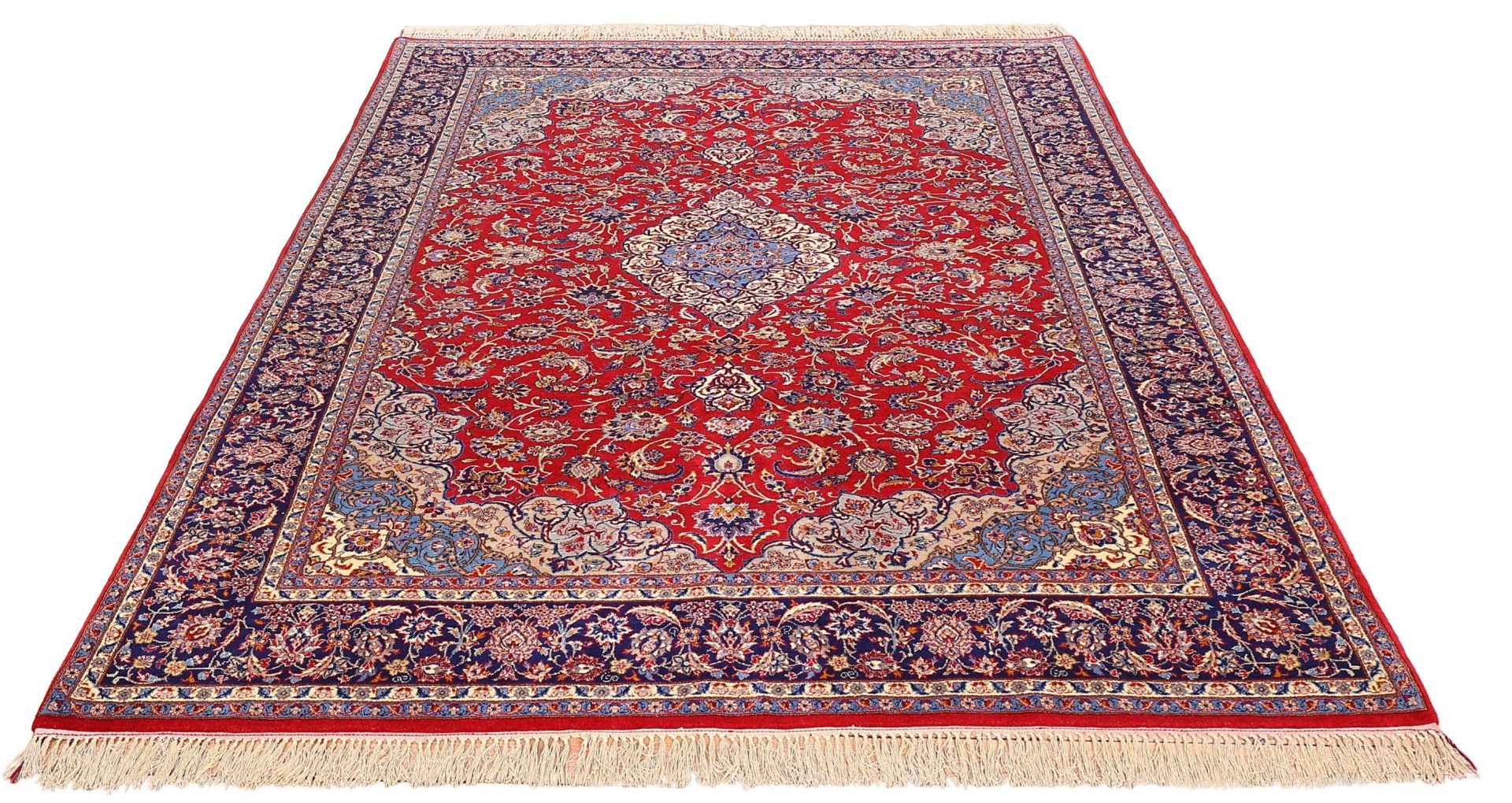 Alternative view of Isfahan Persian Rug 208 × 298 cm in Wool & Silk, hand-knotted