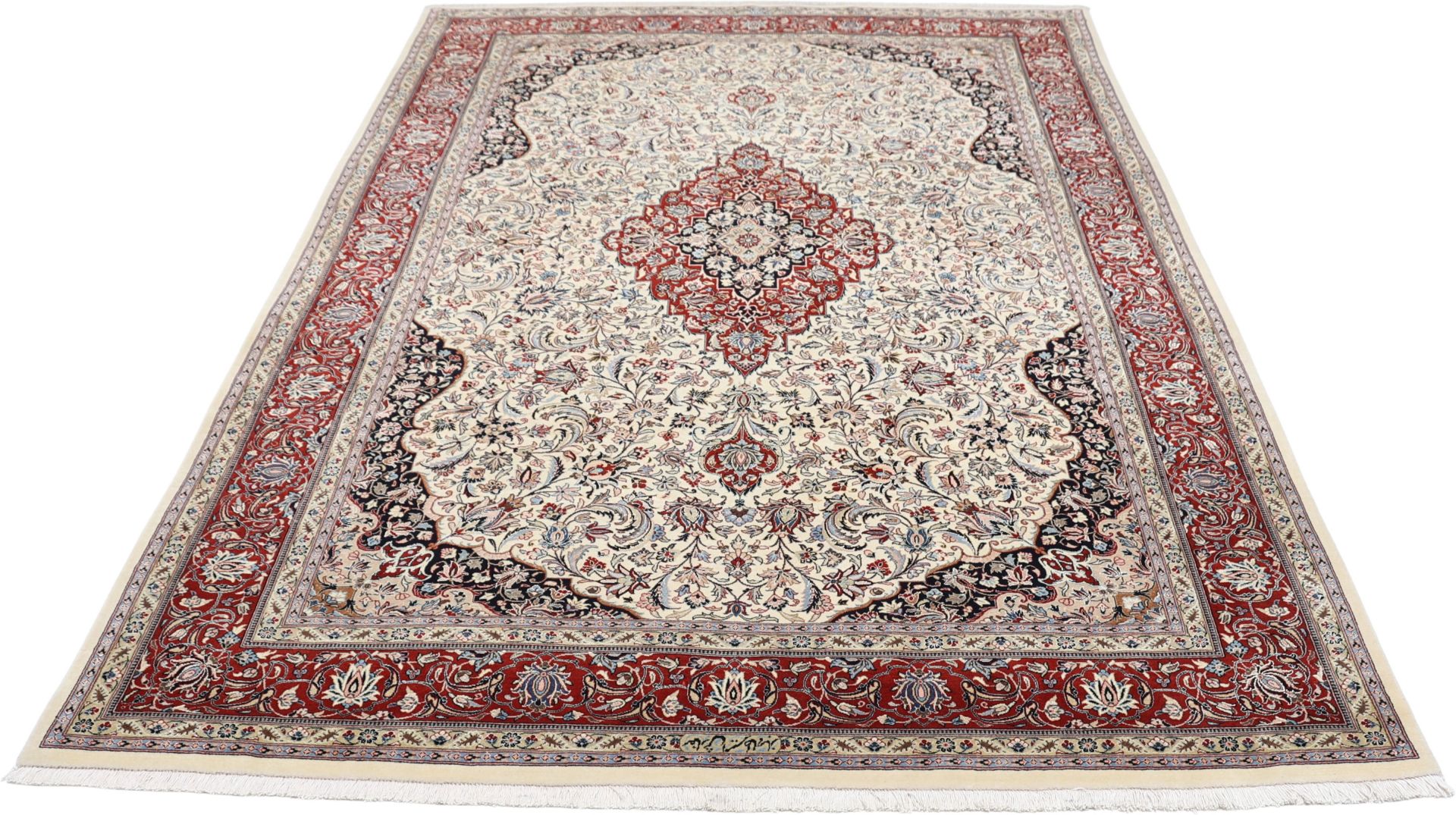 Alternative view of Wool & Silk Isfahan Persian Rug 172 × 247 cm, hand-knotted