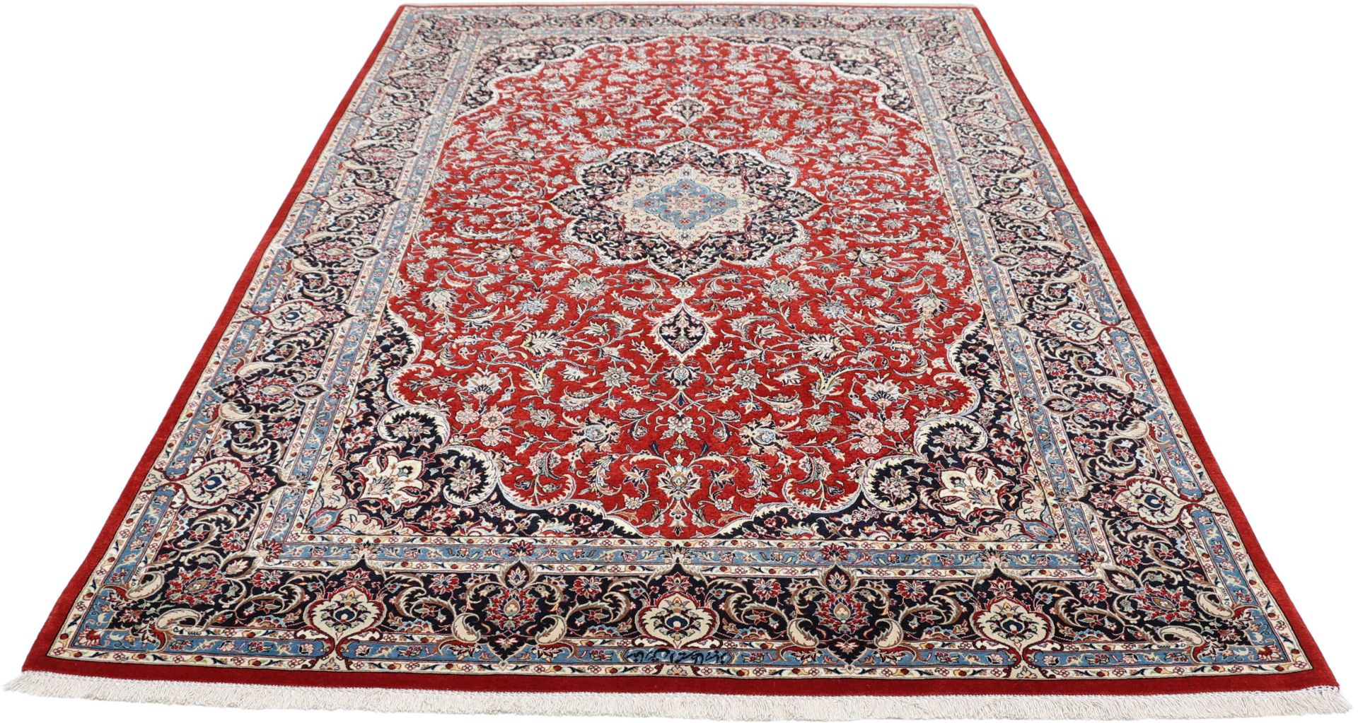 Alternative view of Wool & Silk Isfahan Persian Rug 170 × 255 cm, hand-knotted