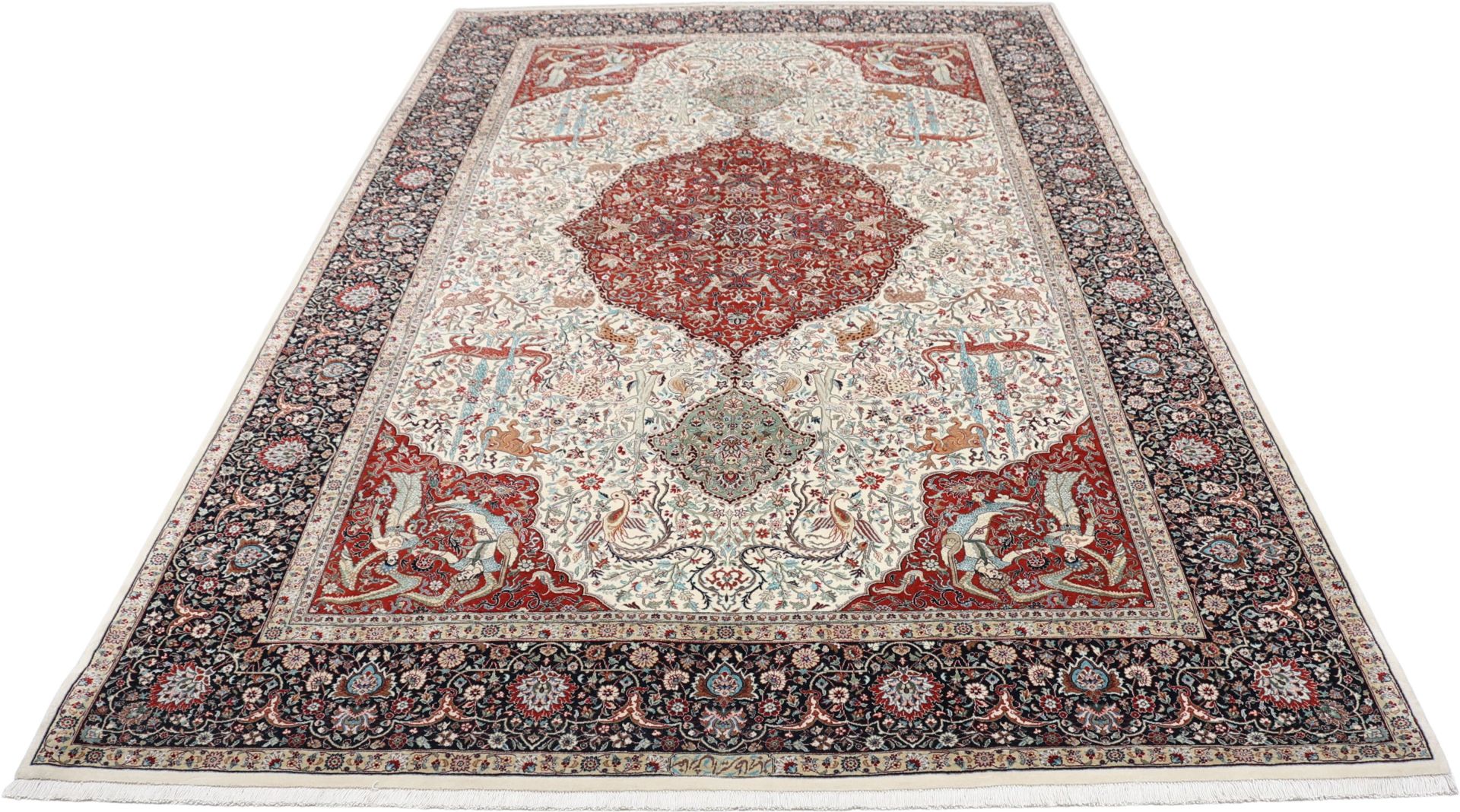 Alternative view of Hand-Knotted Isfahan Persian Rug, 172 × 267 cm, Wool & Silk