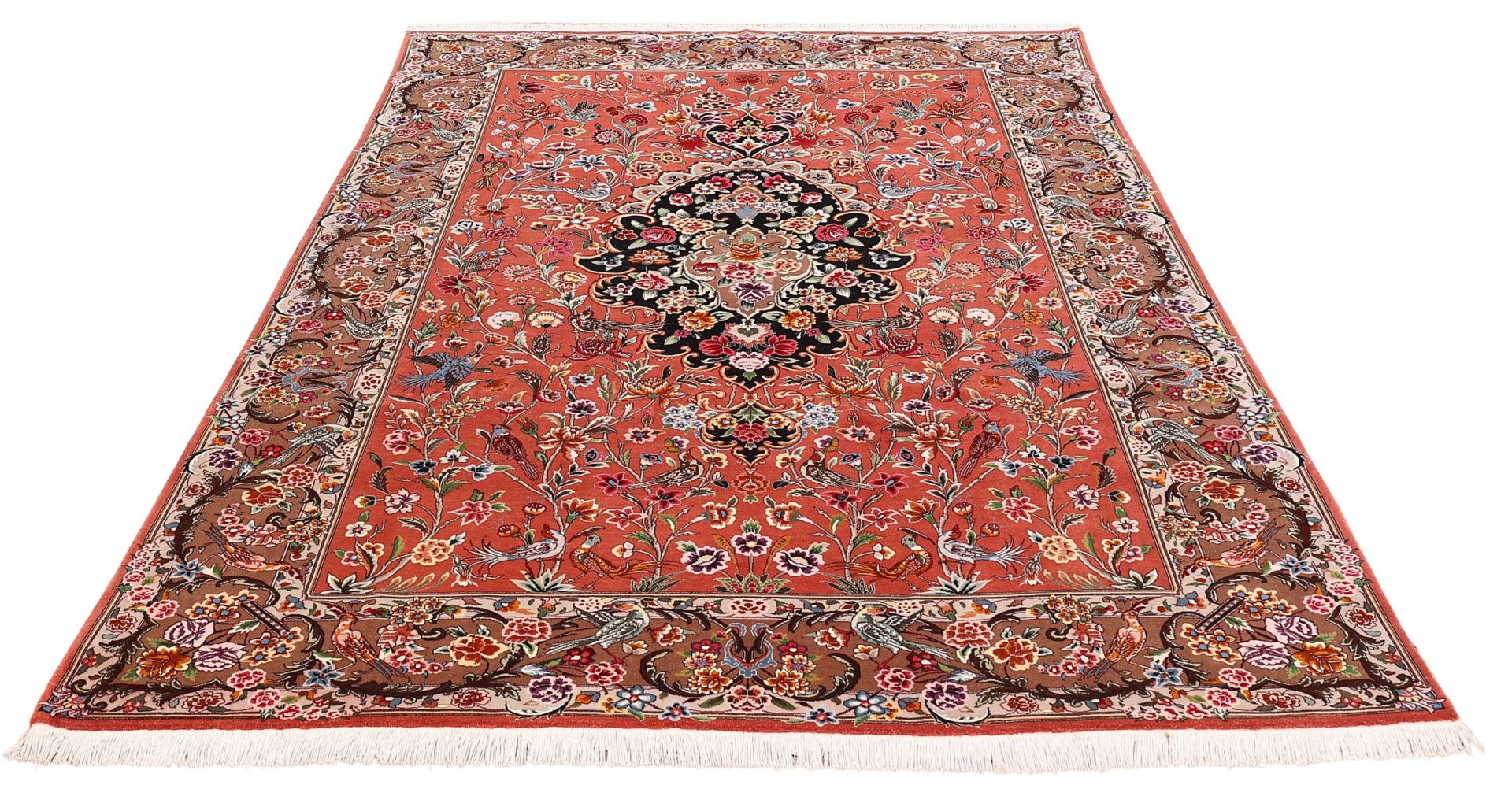 Alternative view of Wool & Silk Tabriz Persian Rug 195 × 295 cm, hand-knotted