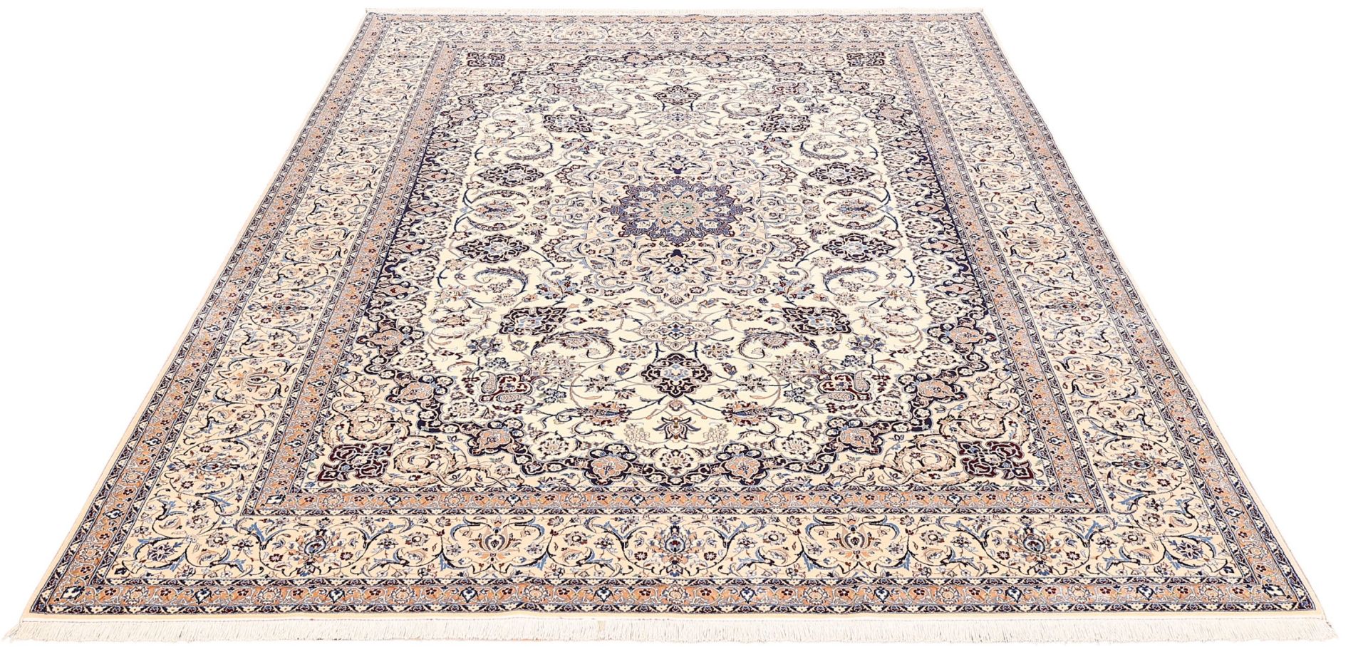 Alternative view of Nain Persian Rug 224 × 317 cm in Wool & Silk, hand-knotted