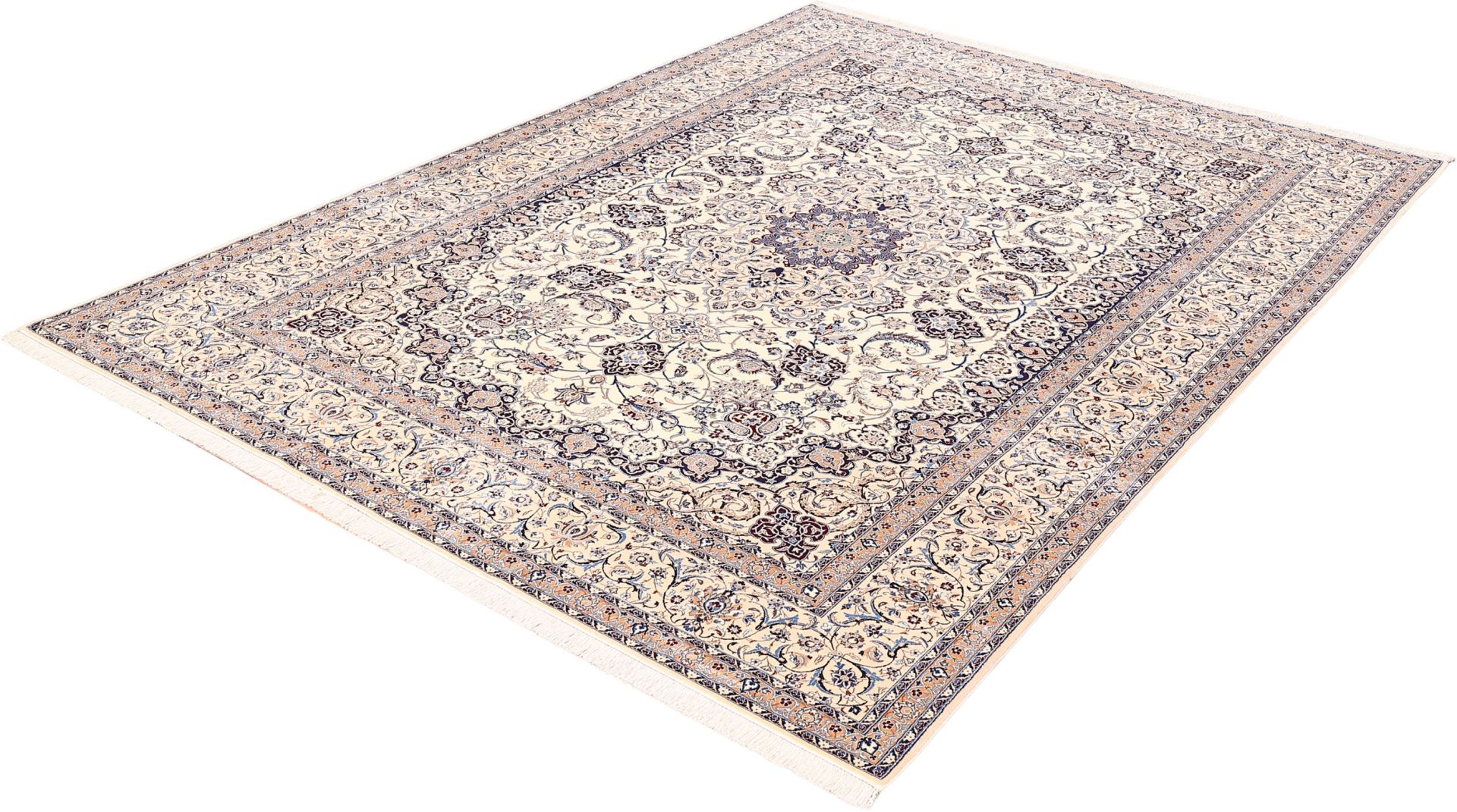 Nain Persian Rug 224 × 317 cm in Wool & Silk, hand-knotted - Image 3