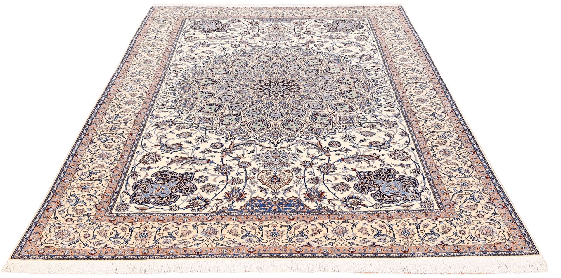 Alternative view of Hand-Knotted Nain Persian Rug, 220 × 320 cm, Wool & Silk