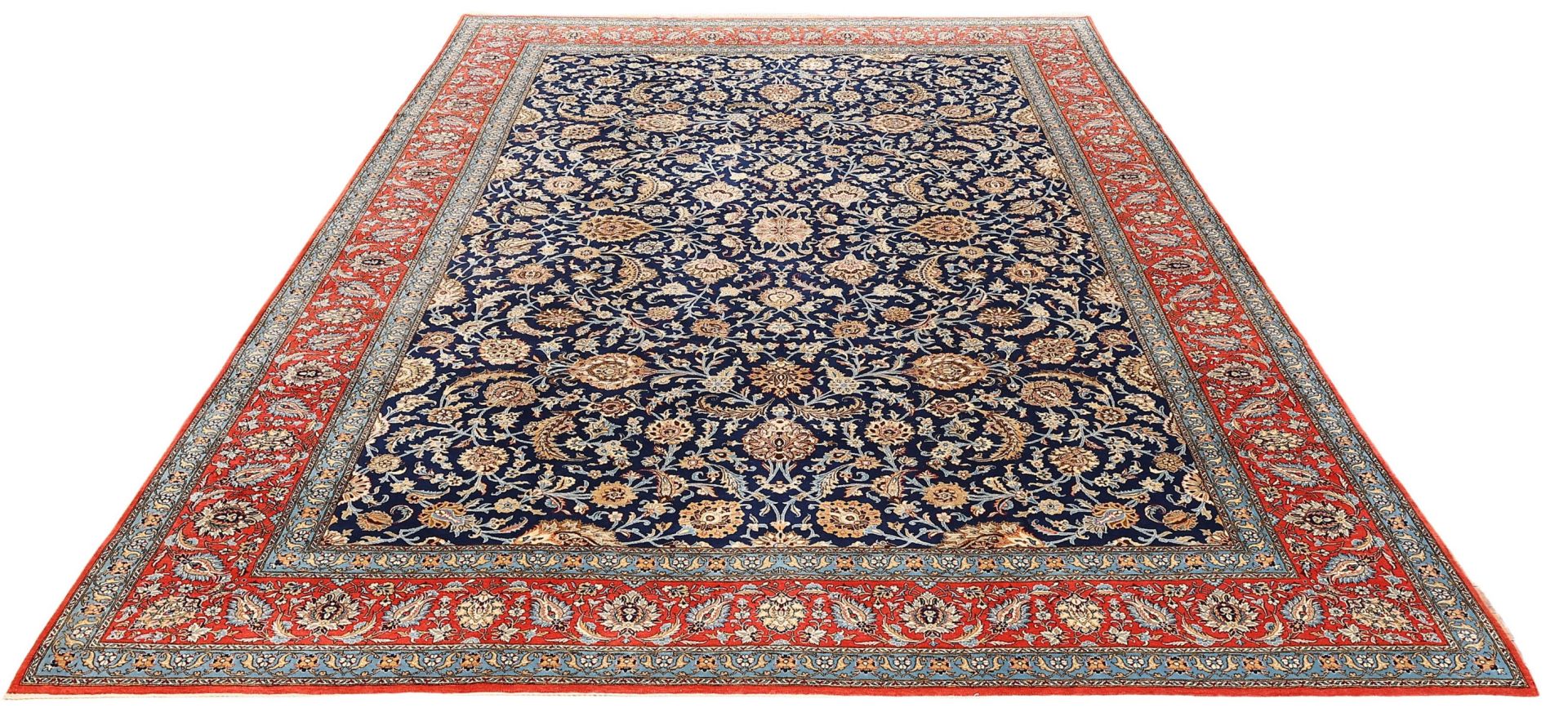 Alternative view of Wool & Silk Qom Persian Rug 345 × 447 cm, hand-knotted