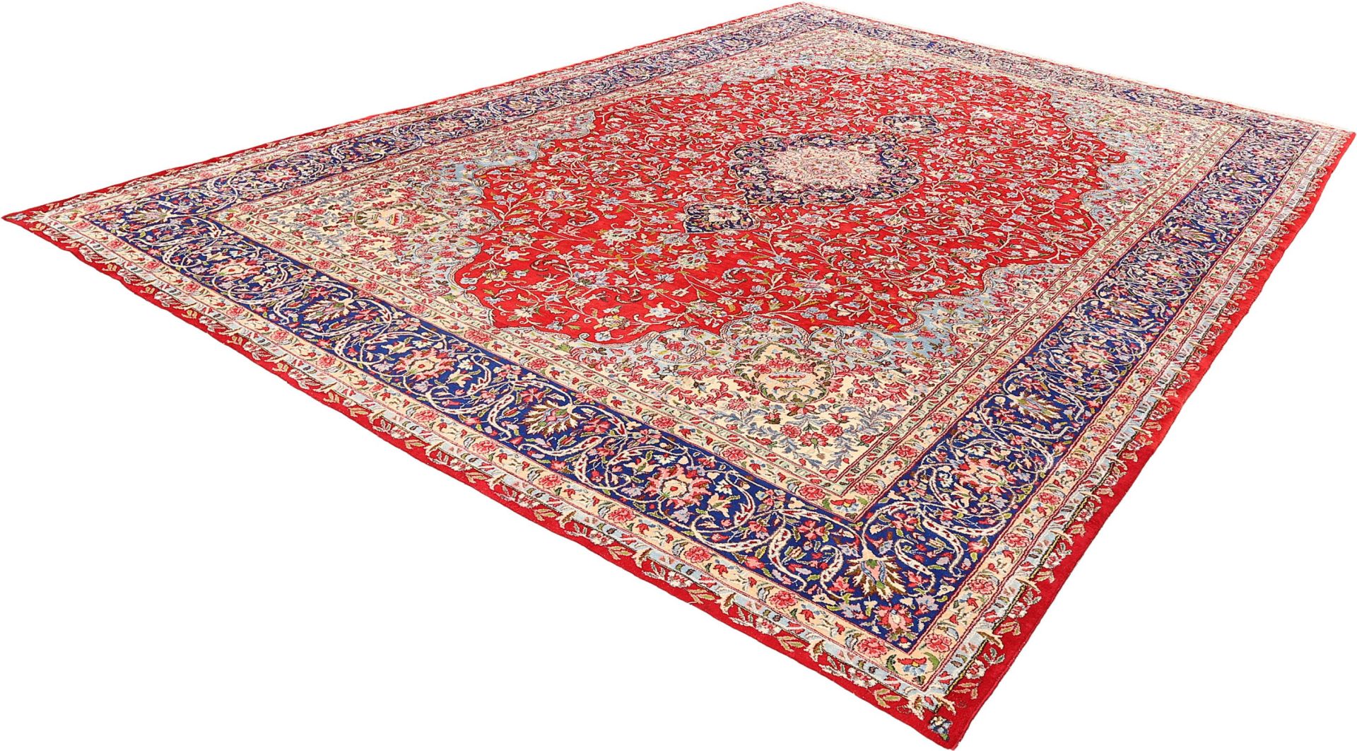 Hand-Knotted Yazd Persian Rug, 345 × 511 cm, Wool - Image 3