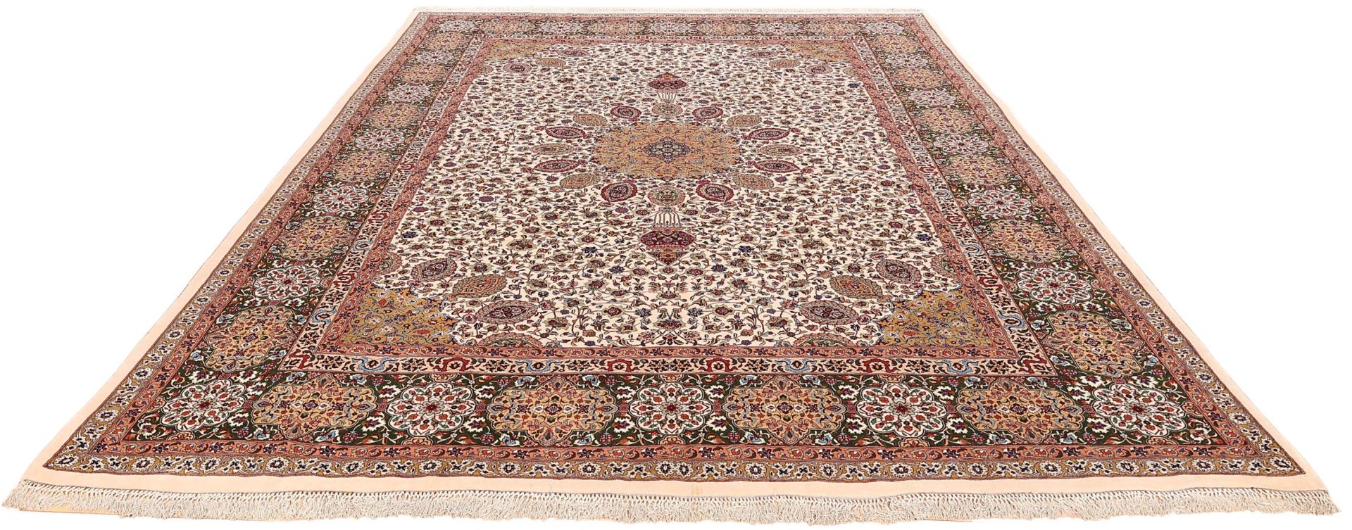 Alternative view of Hand-Knotted Tabriz Persian Rug, 297 × 388 cm, Wool & Silk