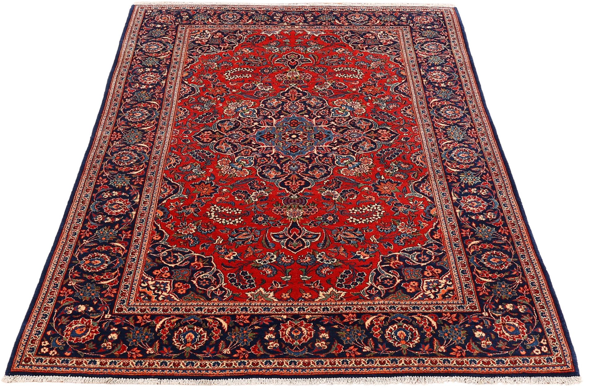 Alternative view of Kashan Persian Rug 140 × 202 cm in Wool, hand-knotted