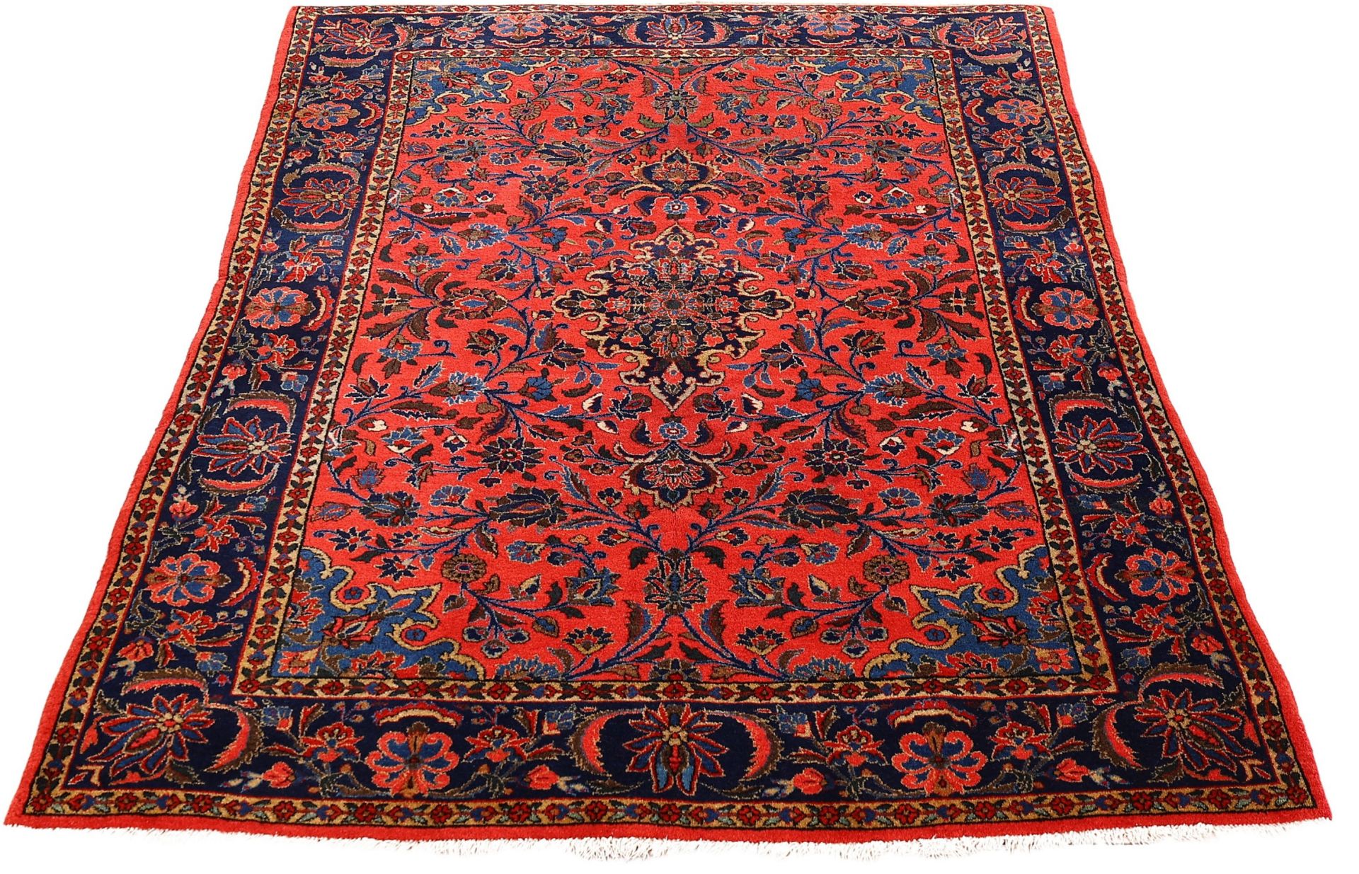 Alternative view of Kashan Persian Rug 135 × 200 cm in Wool, hand-knotted