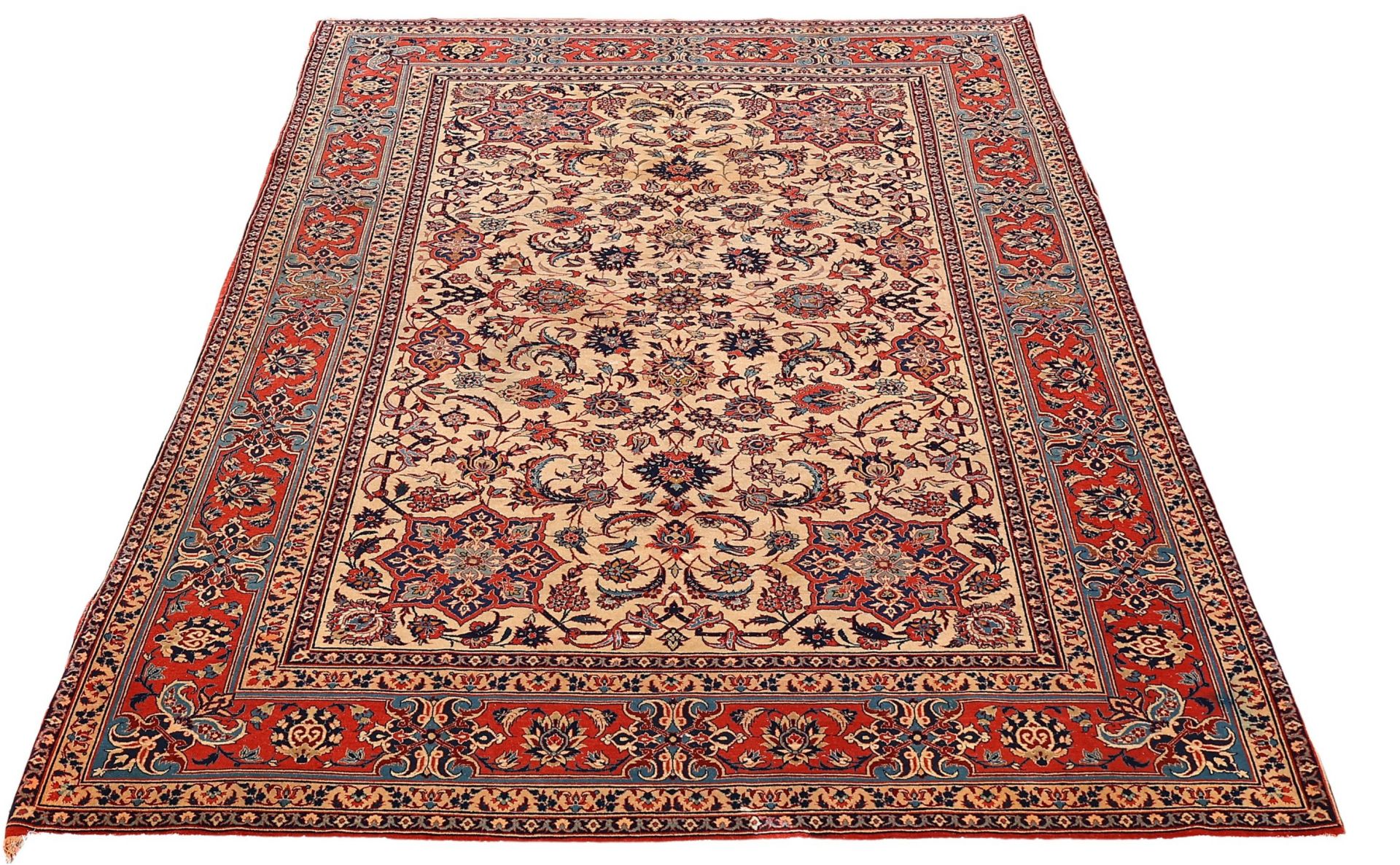 Alternative view of Wool & Silk Isfahan Persian Rug 146 × 222 cm, hand-knotted