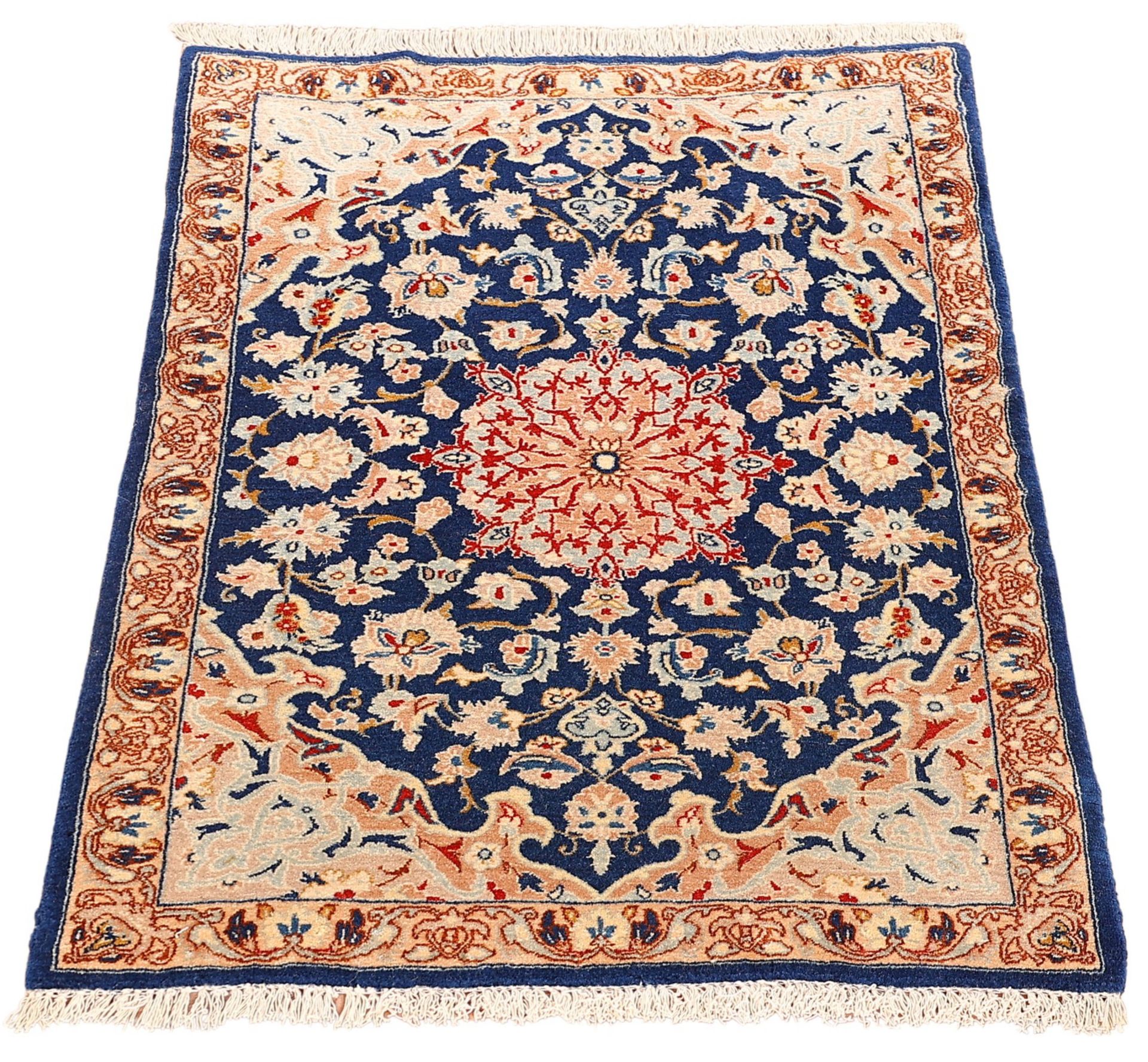 Alternative view of Wool & Silk Isfahan Persian Rug 58 × 85 cm, hand-knotted