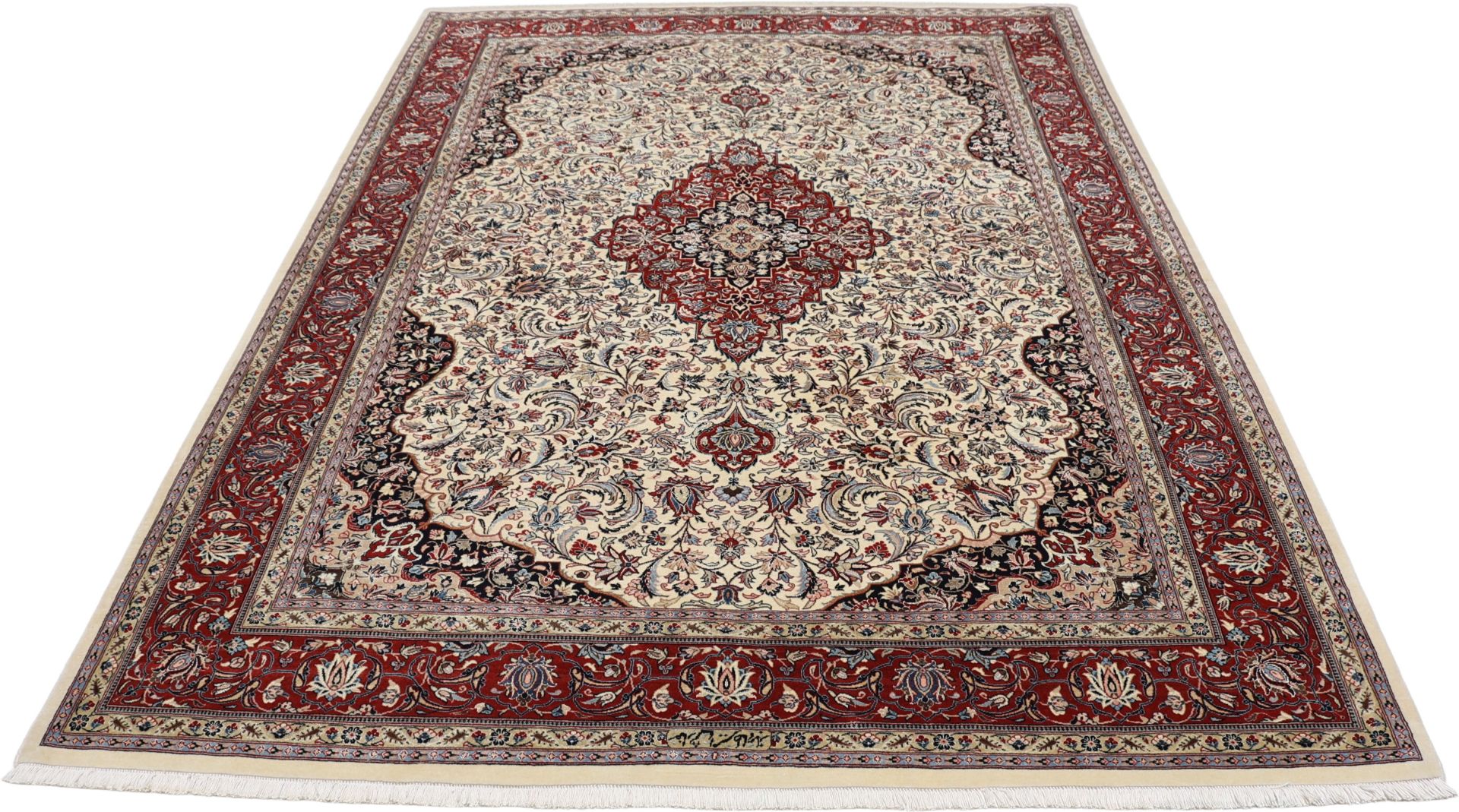 Alternative view of Hand-Knotted Isfahan Persian Rug, 175 × 245 cm, Wool & Silk