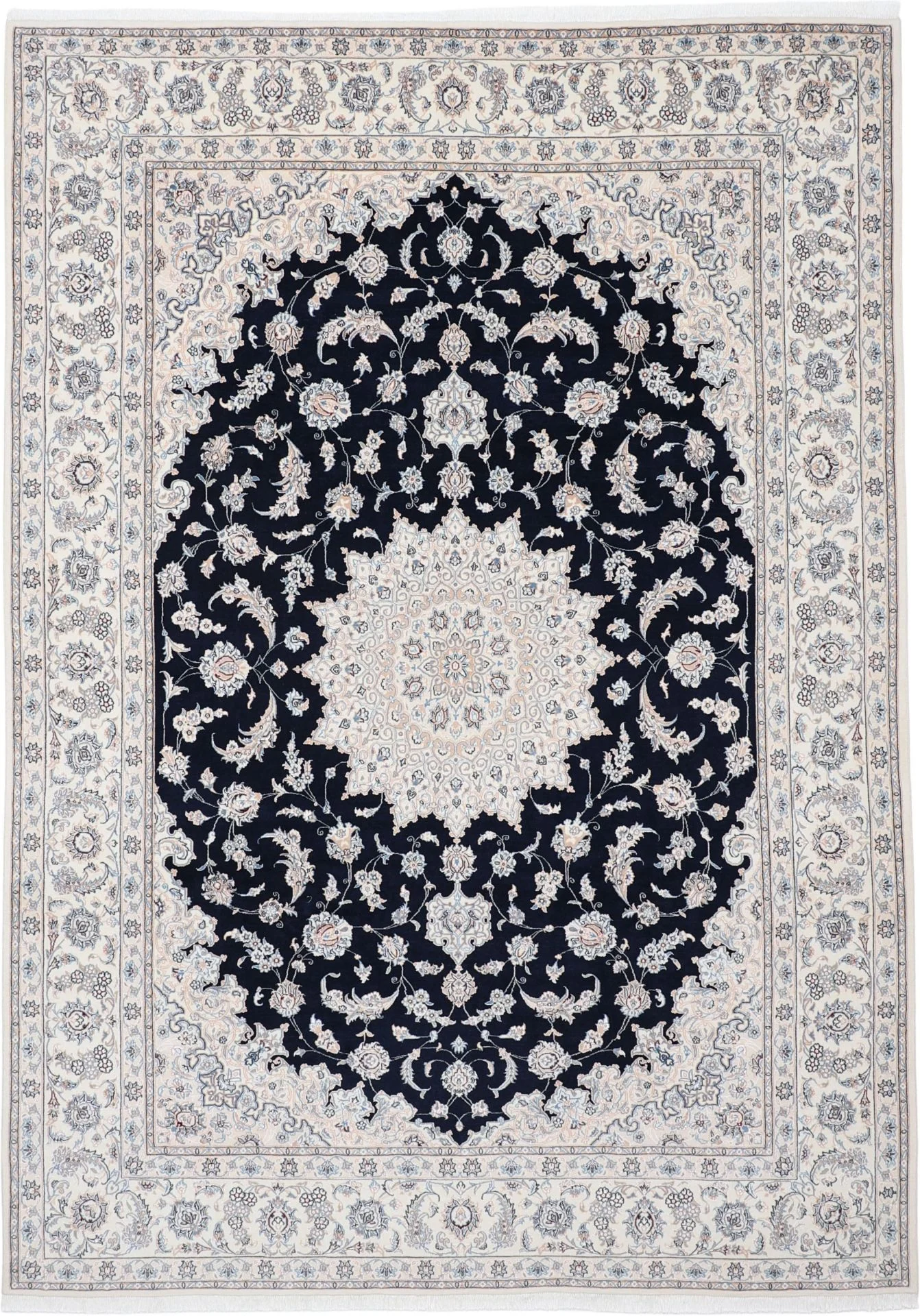 Nain Persian Rug 250 × 350 cm in Wool & Silk, hand-knotted