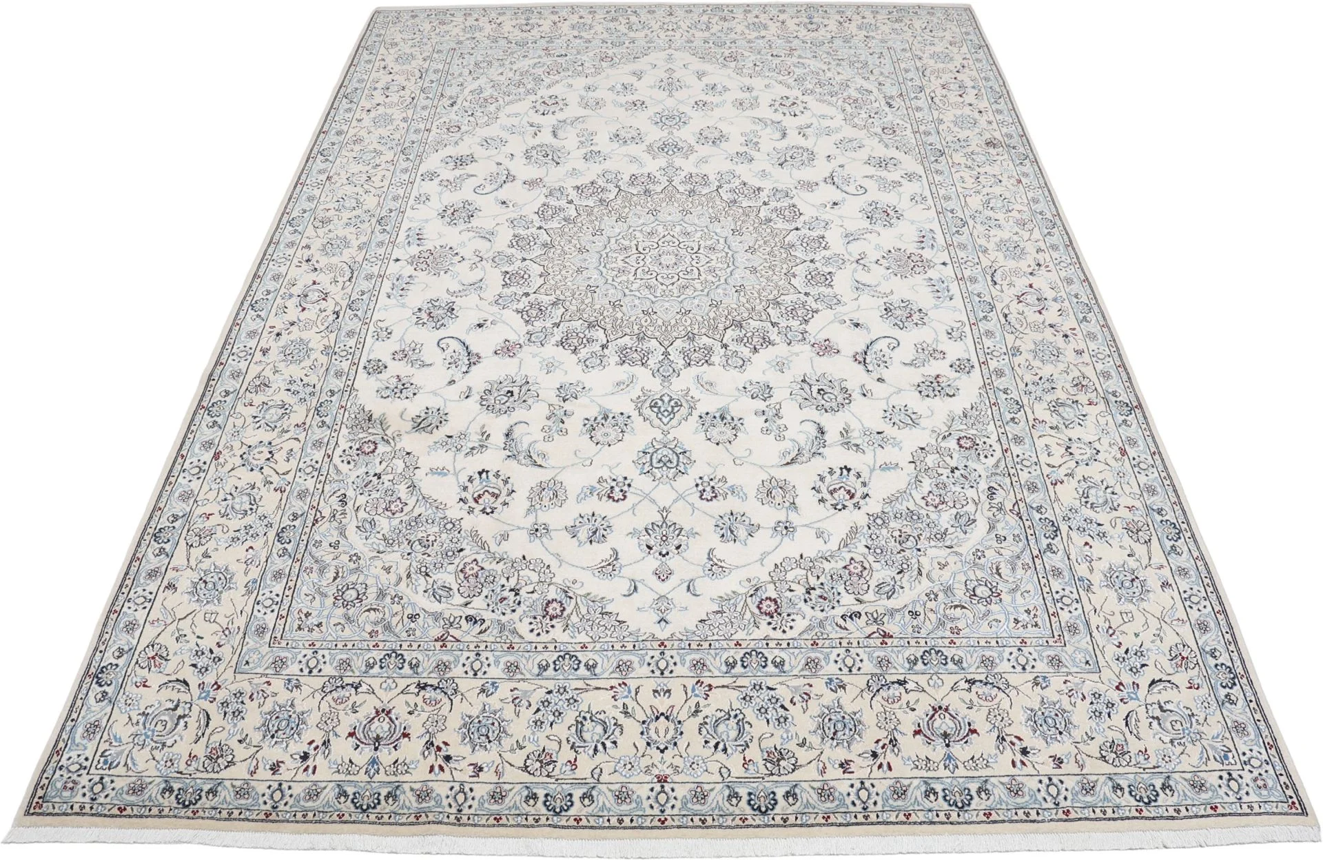 Alternative view of Nain Persian Rug 240 × 350 cm in Wool & Silk, hand-knotted