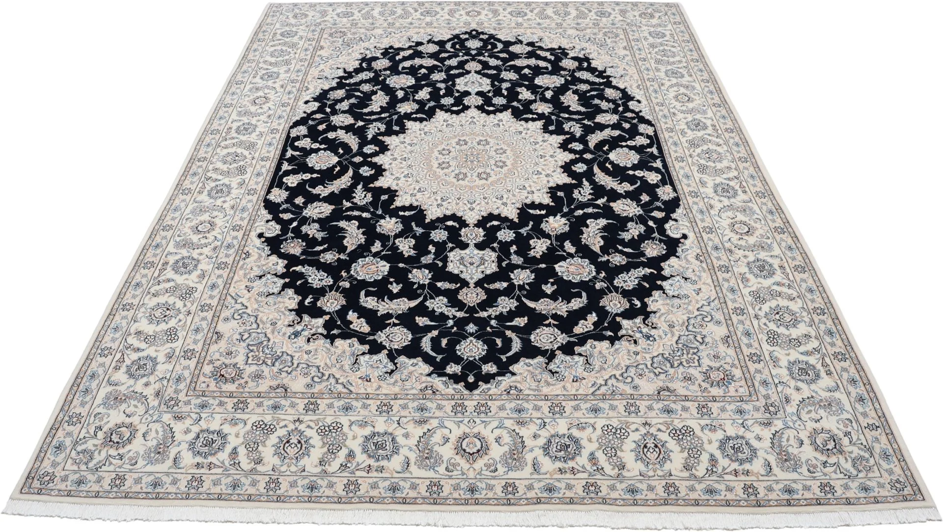 Nain Persian Rug 250 × 350 cm in Wool & Silk, hand-knotted - Image 7