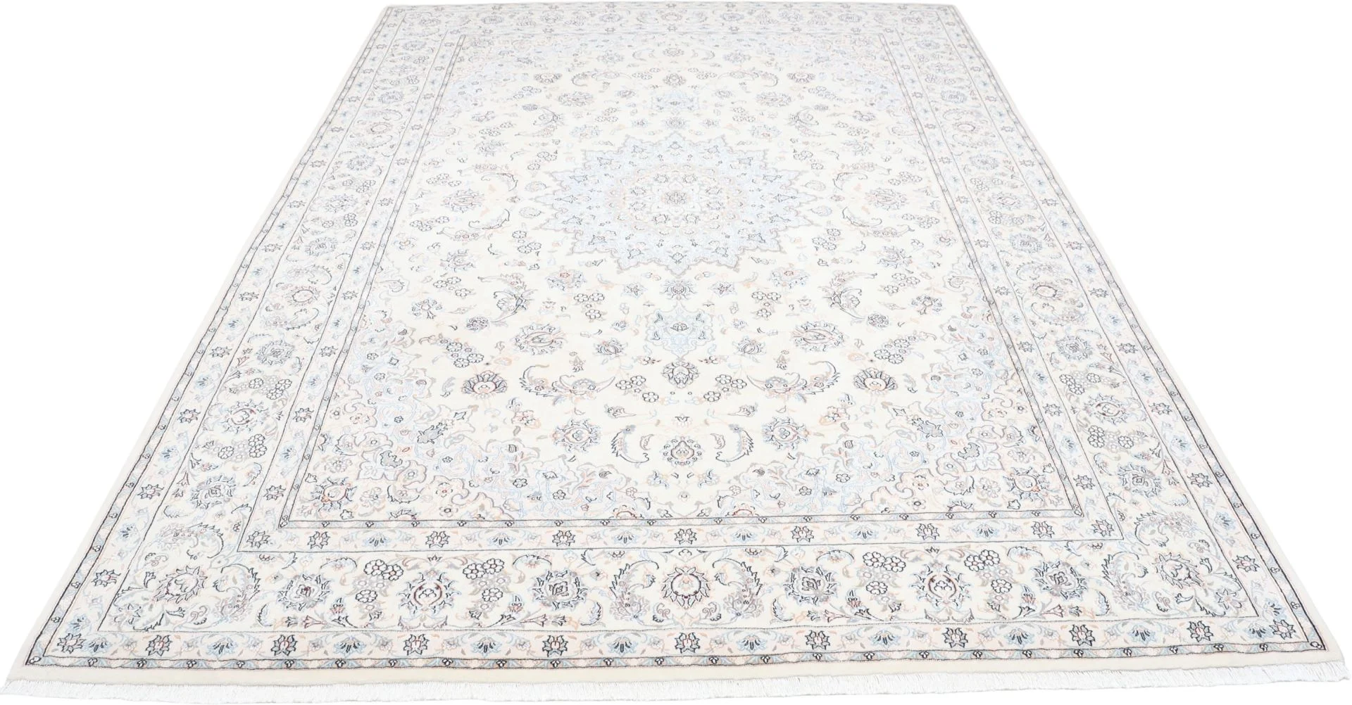 Alternative view of Wool & Silk Nain Persian Rug 247 × 350 cm, hand-knotted