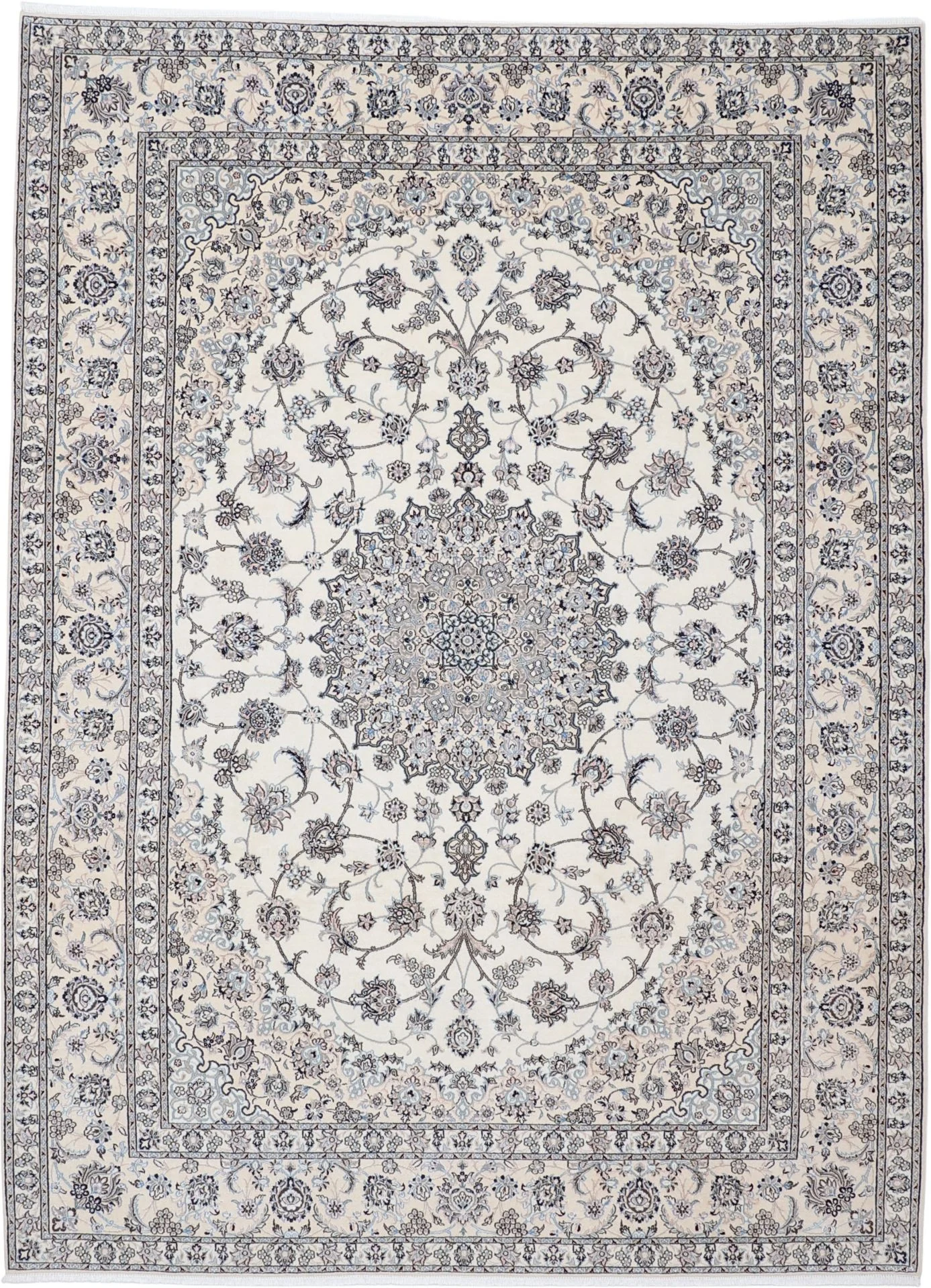 Nain Persian Rug 258 × 350 cm in Wool & Silk, hand-knotted