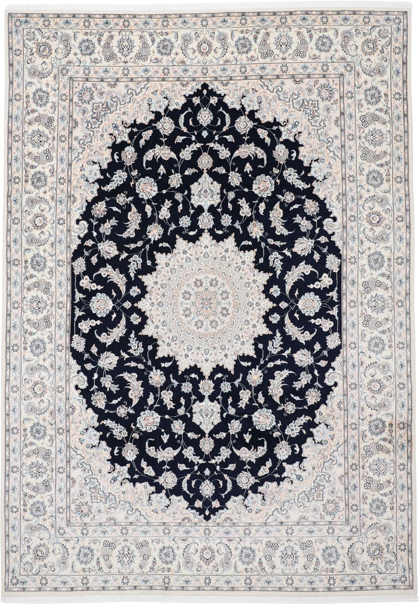 Hand-Knotted Nain Persian Rug, 250 × 350 cm, Wool & Silk