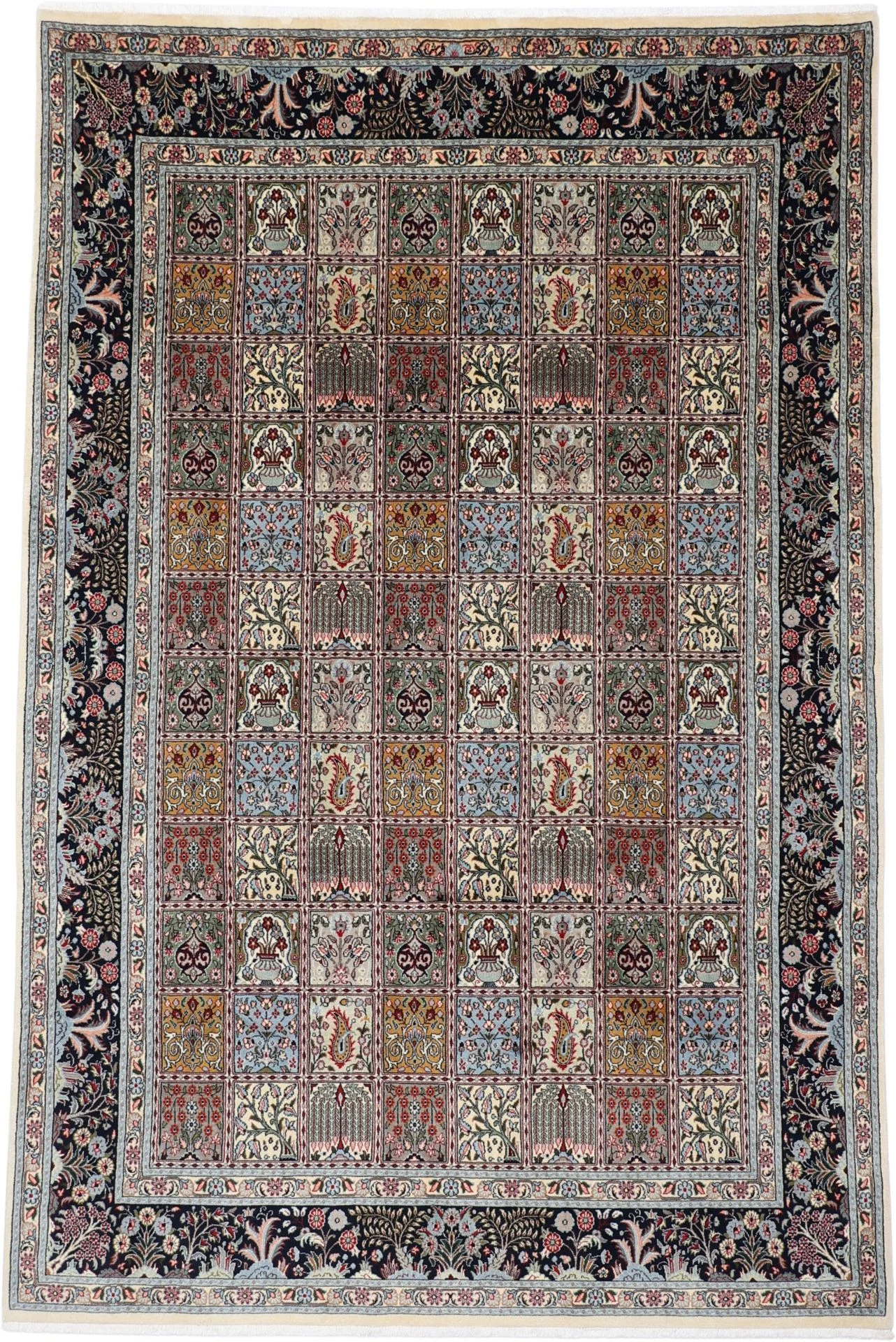 Hand-Knotted Moud Persian Rug, 200 × 300 cm, Wool & Silk