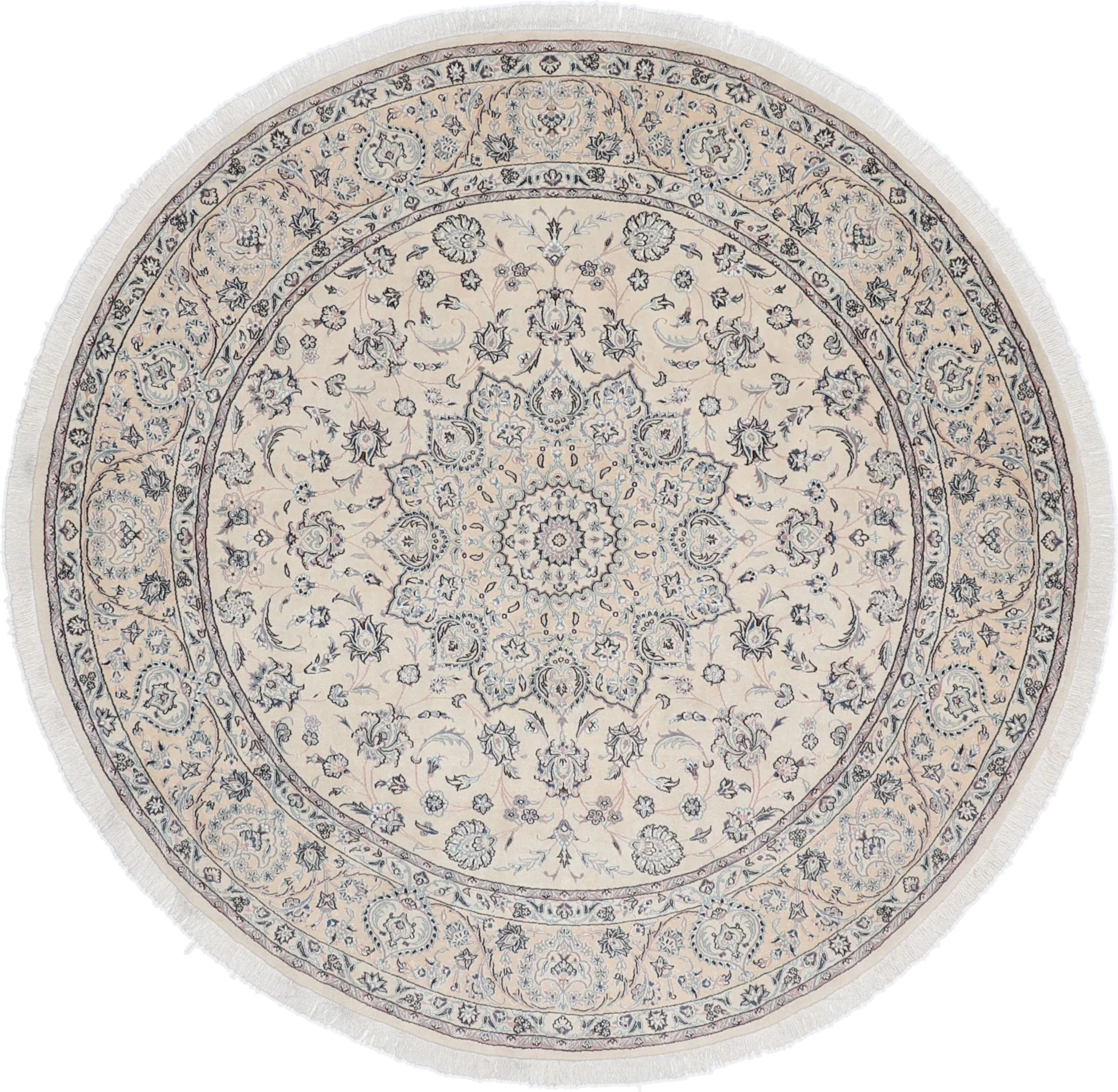 Hand-Knotted Nain Persian Rug, 255 × 255 cm, Wool