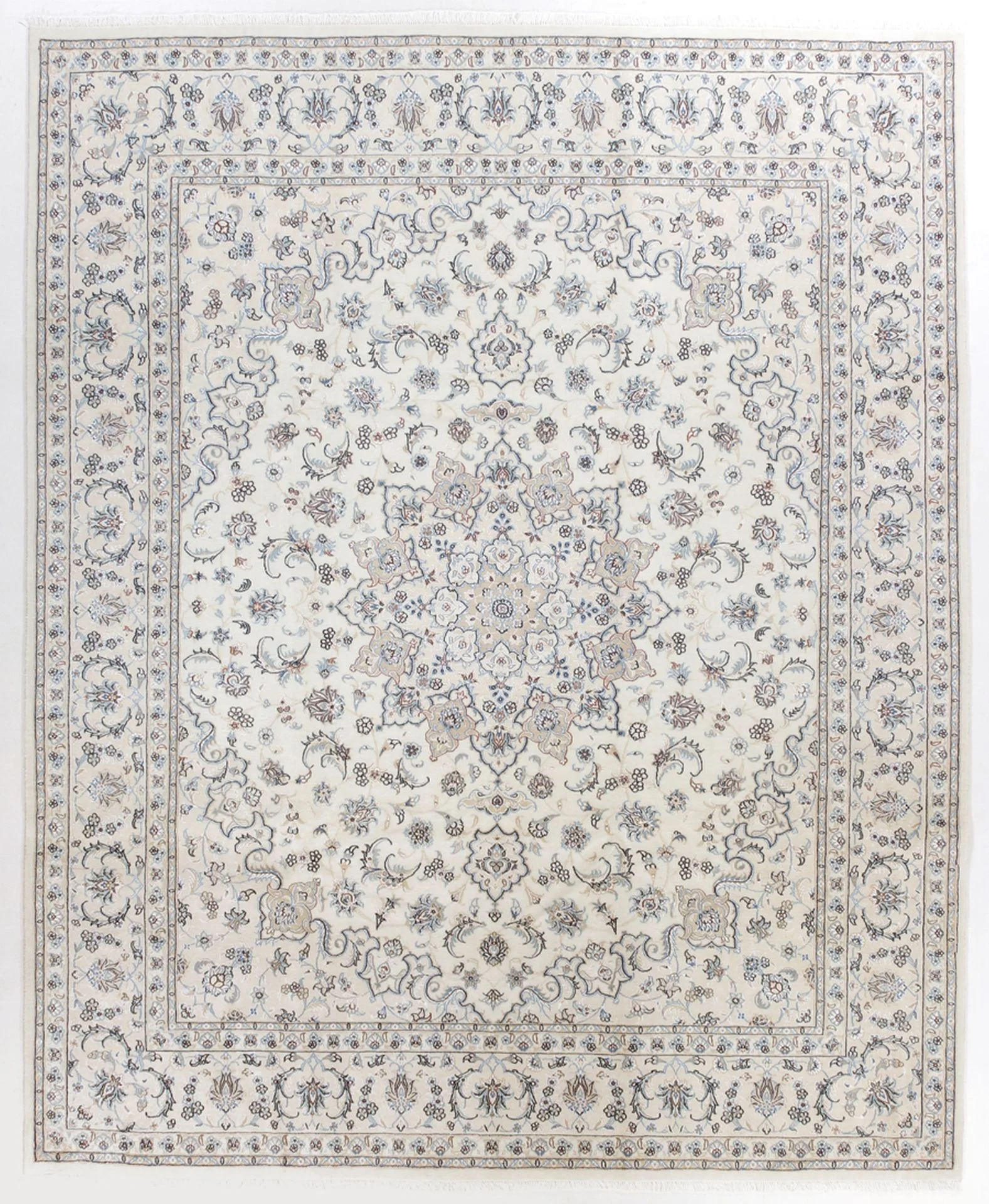 Hand-Knotted Persian Rug, 252 × 310 cm, Wool & Silk