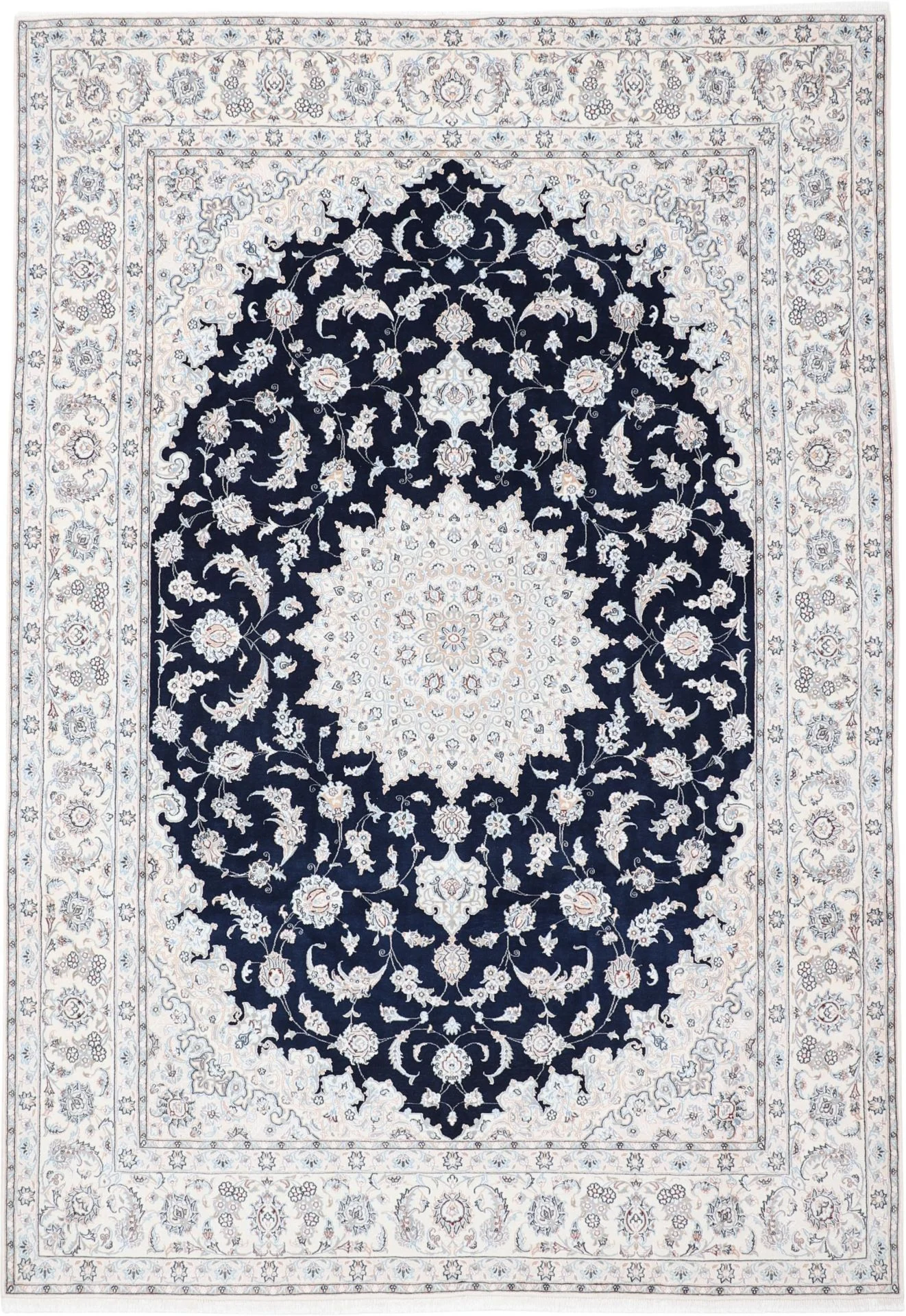 Wool & Silk Nain Persian Rug 250 × 357 cm, hand-knotted