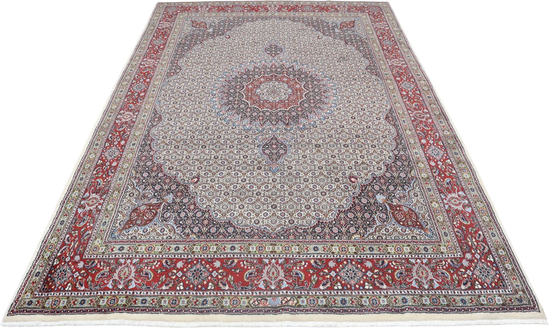 Alternative view of Hand-Knotted Moud Persian Rug, 200 × 303 cm, Wool & Silk