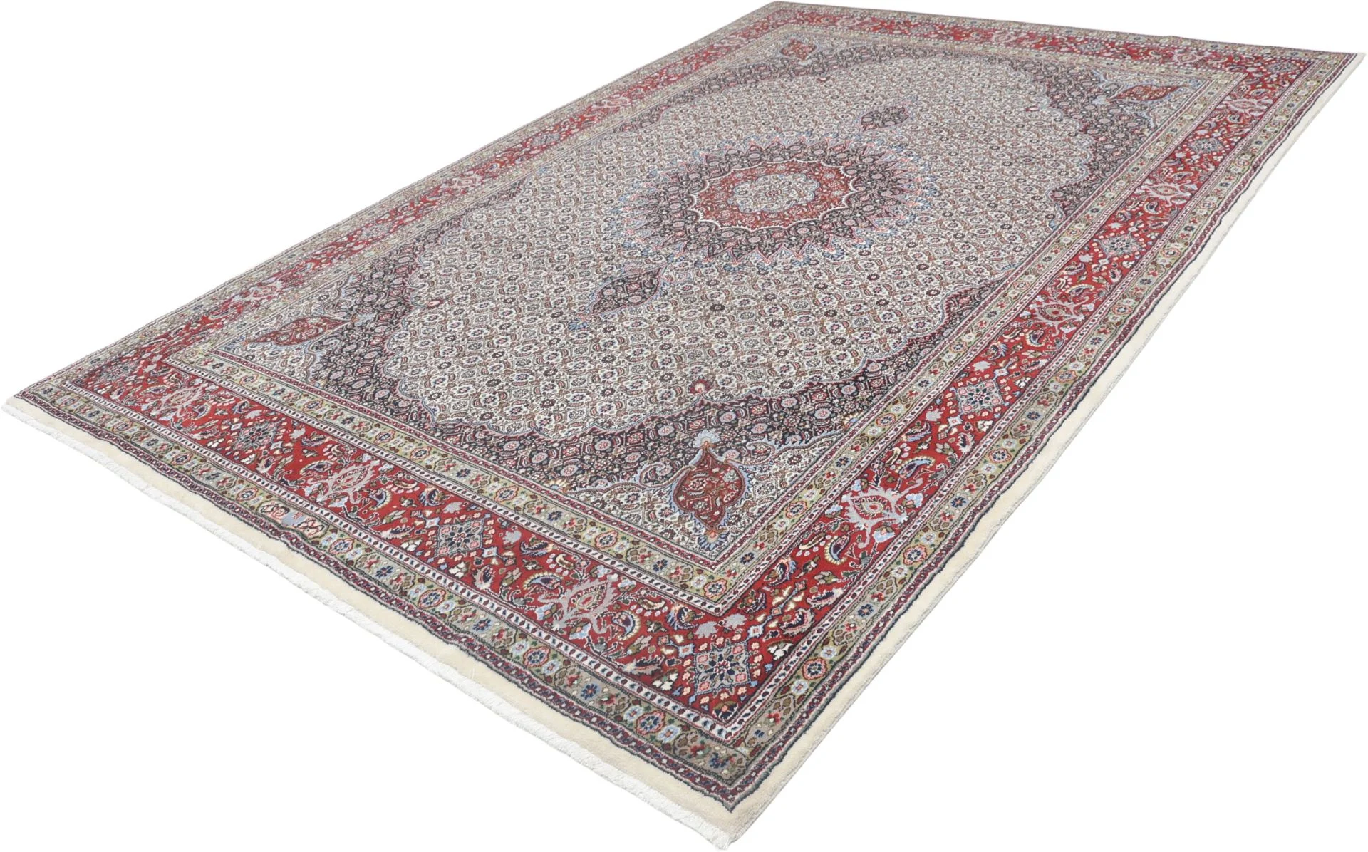 Hand-Knotted Moud Persian Rug, 200 × 303 cm, Wool & Silk - Image 3