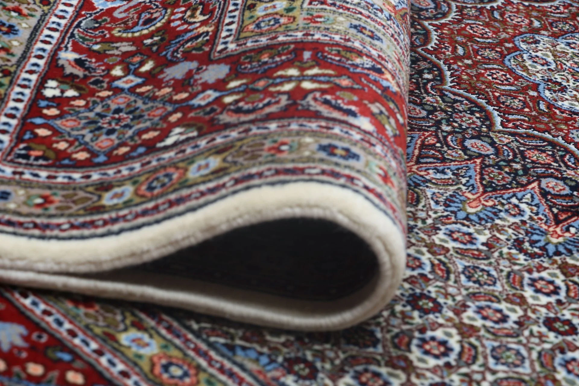 Hand-Knotted Moud Persian Rug, 200 × 303 cm, Wool & Silk - Image 10