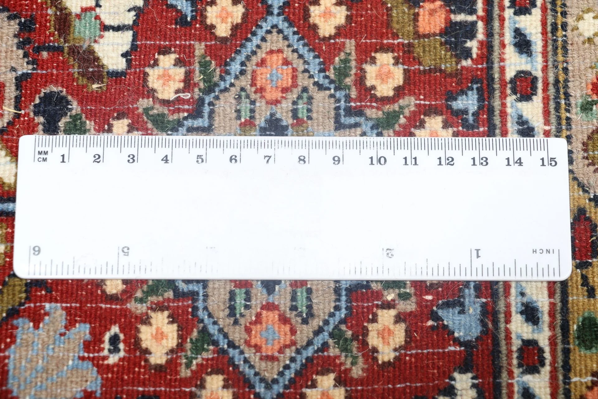 Hand-Knotted Moud Persian Rug, 200 × 303 cm, Wool & Silk - Image 12