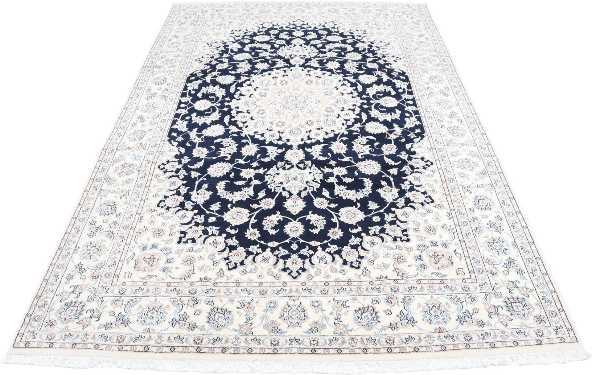 Alternative view of Hand-Knotted Nain Persian Rug, 200 × 310 cm, Wool & Silk